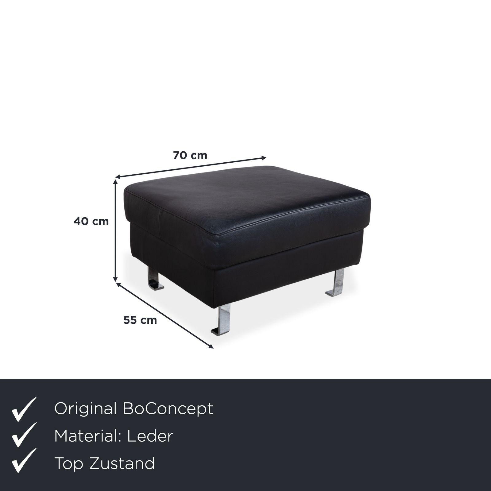 Tabouret BoConcept Indivi en cuir noir photo furniture
