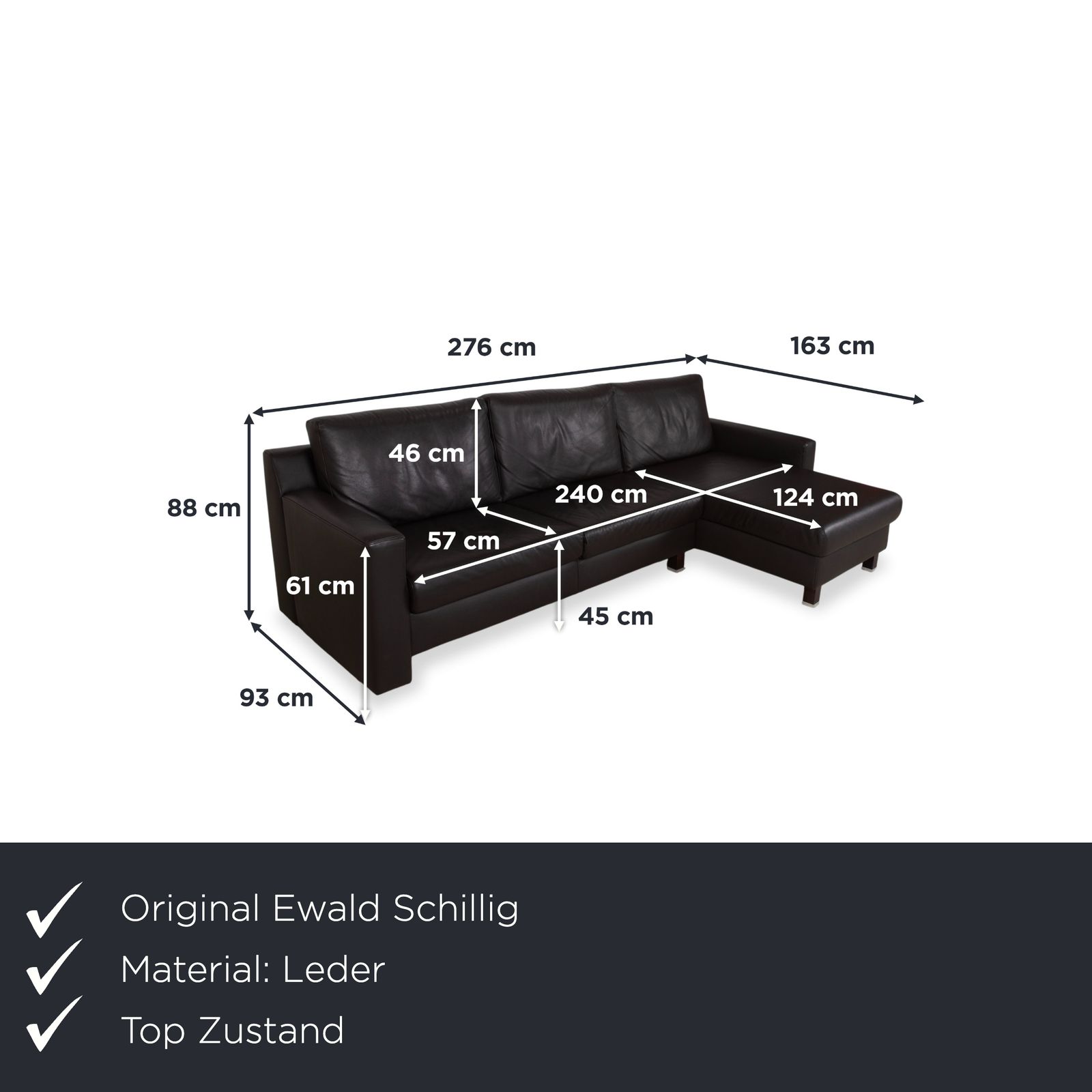 Canapé d'angle Ewald Schillig Flex Plus en cuir marron photo furniture