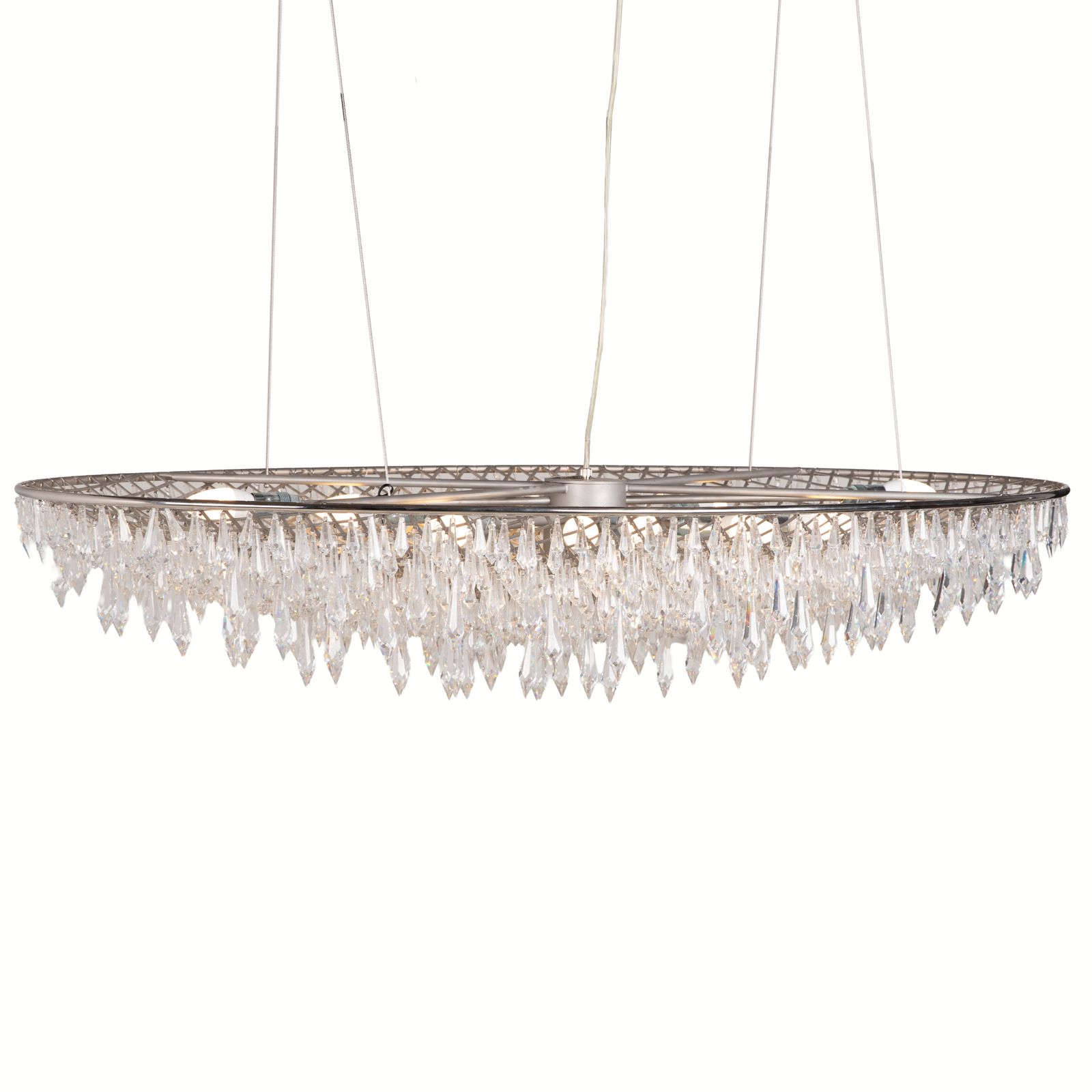 Suspension ovale 120 cm Anthology Quartet Crystal Rain en cristal, par Michael Von Jakubowski & Rainer Krause, salle à manger
