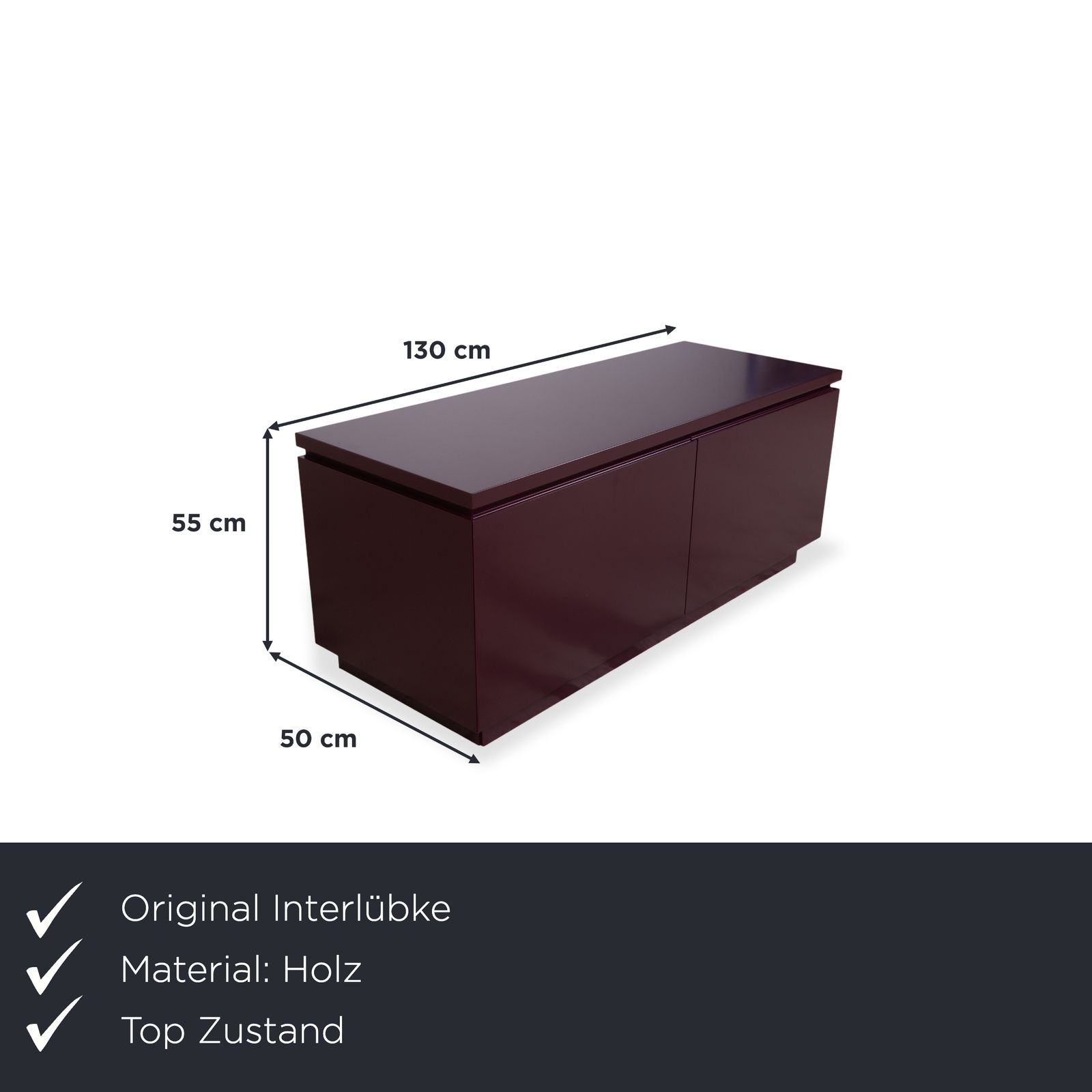 Buffet Interlübke Cube, laque aubergine photo furniture