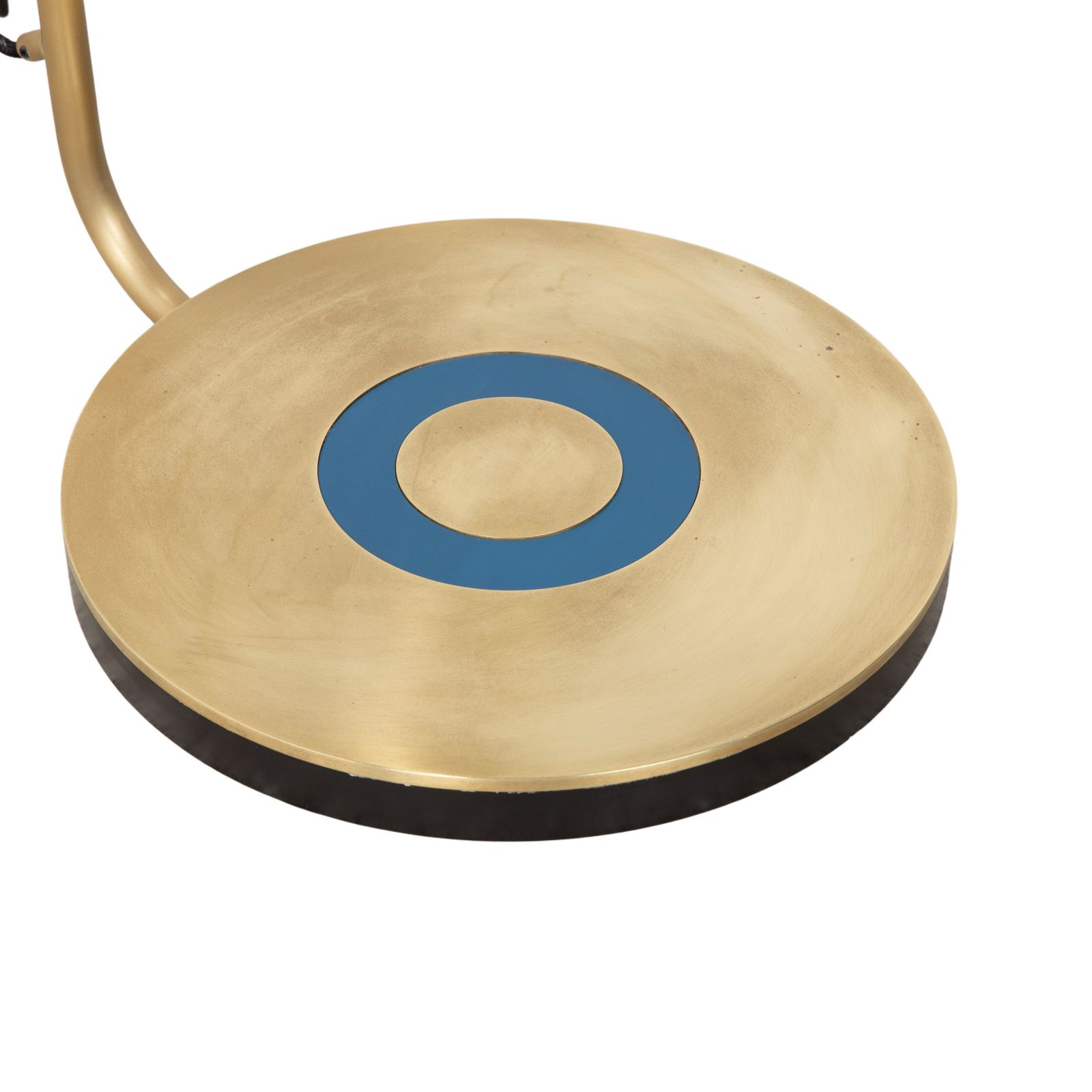 Lampe de sol Revolve Design en laiton doré et bleu, par Bert Frank photo 2570.0