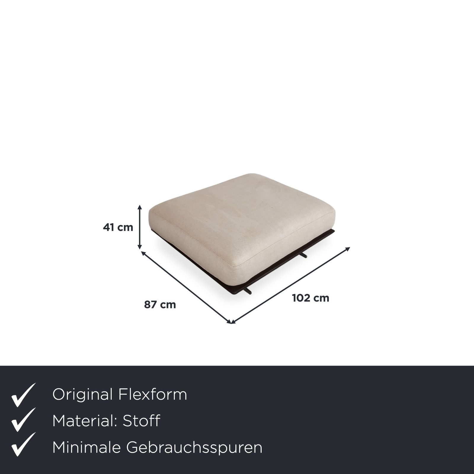 Tabouret Flexform Soft Dream en tissu, crème beige photo furniture