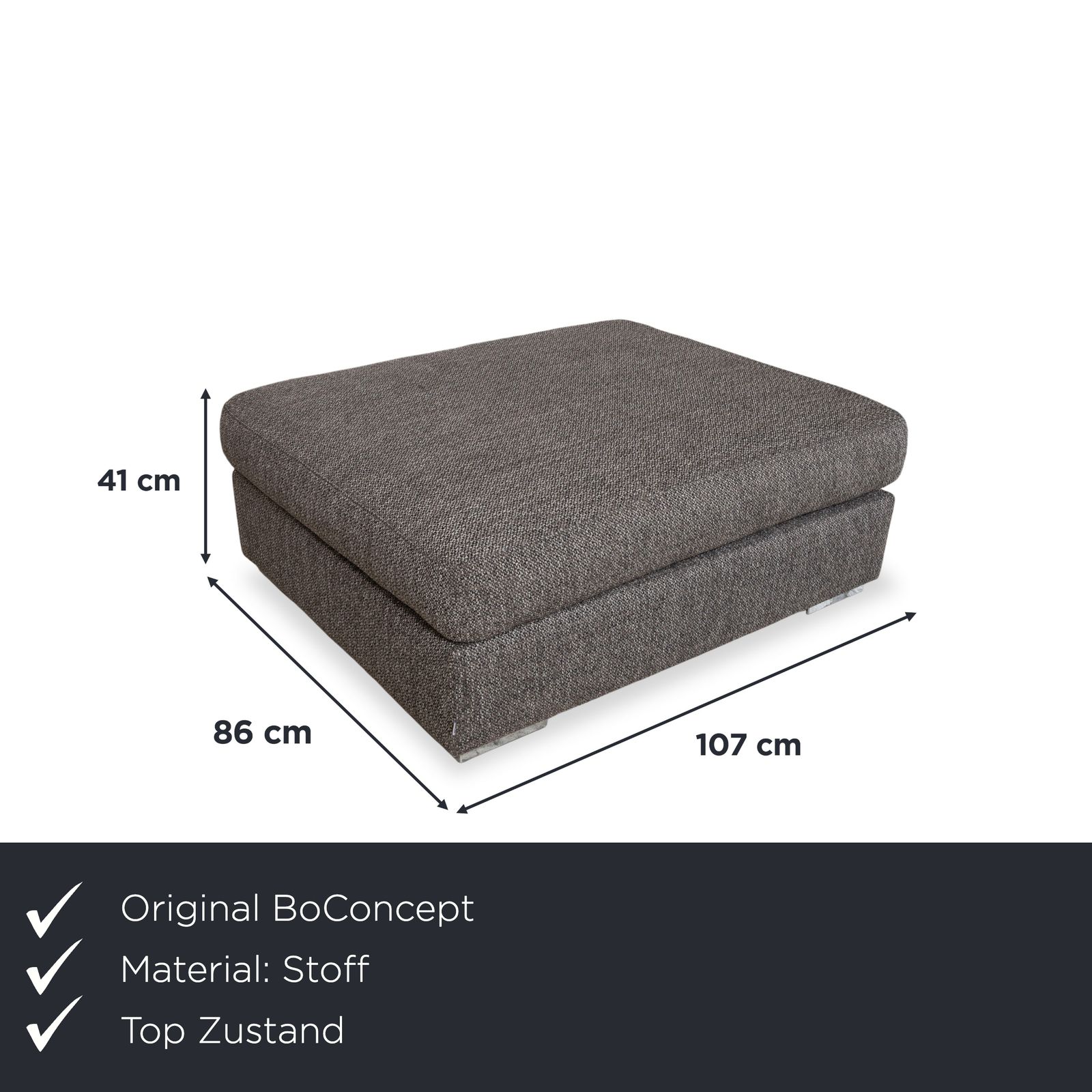 Tabouret BoConcept Cenova en tissu gris photo furniture