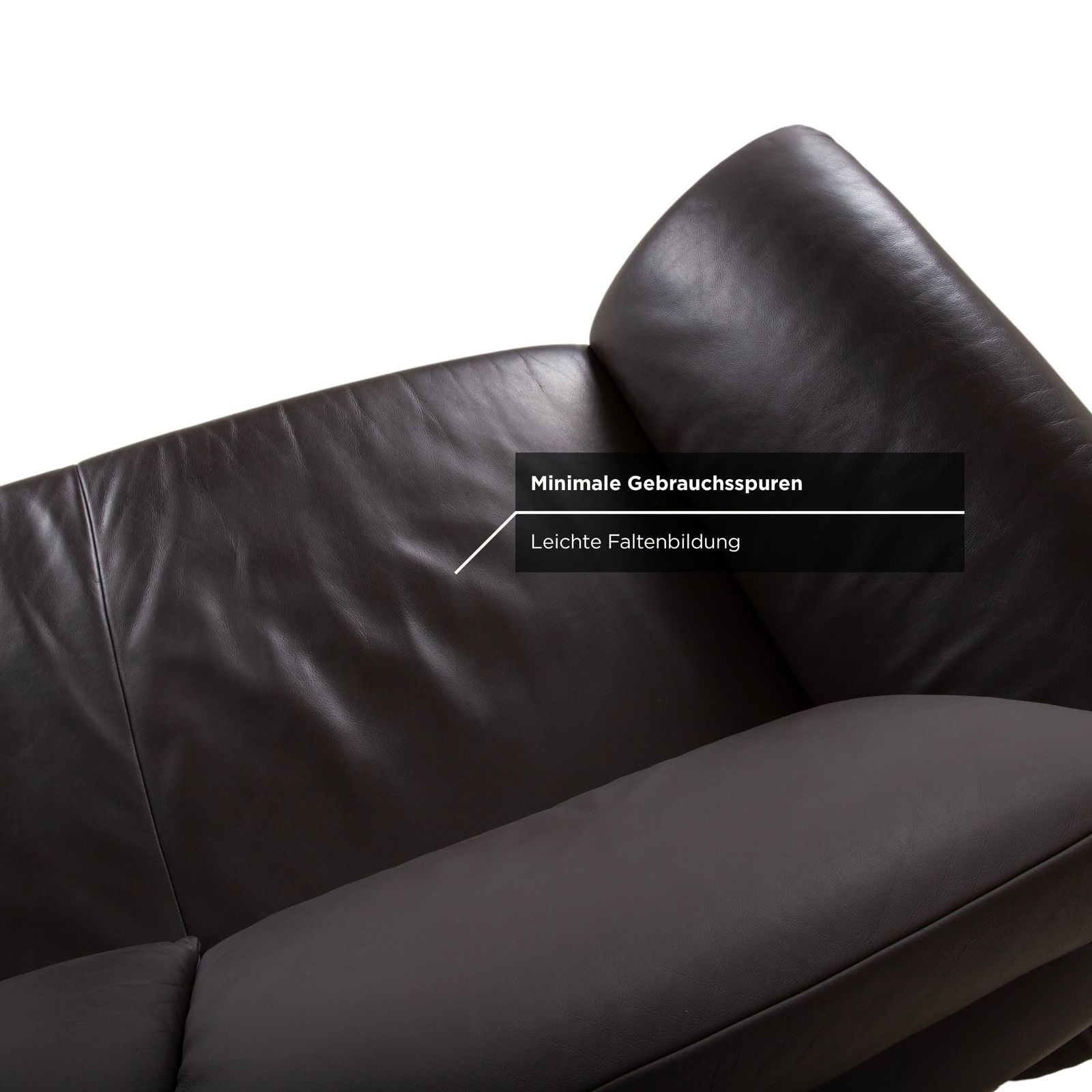 Koinor Velluti Leather Two Seater Brown Manual Function Sofa photo vintage