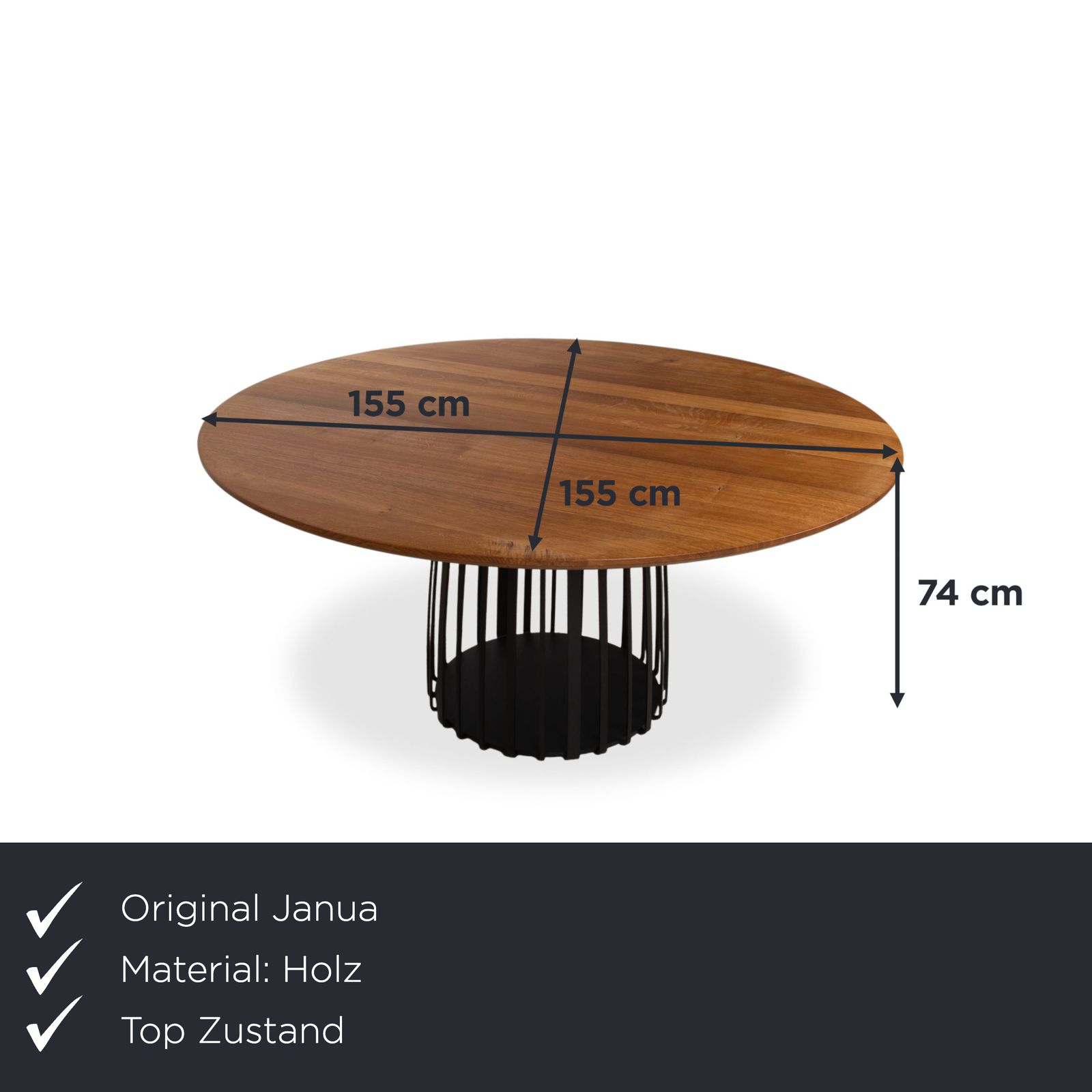 Houten eettafel, bruin, 155 x 155 cm photo furniture