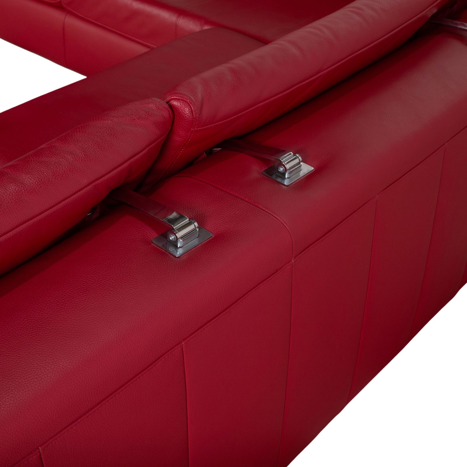 photo furniture Willi Schillig Leather Corner Sofa Red Manual Function