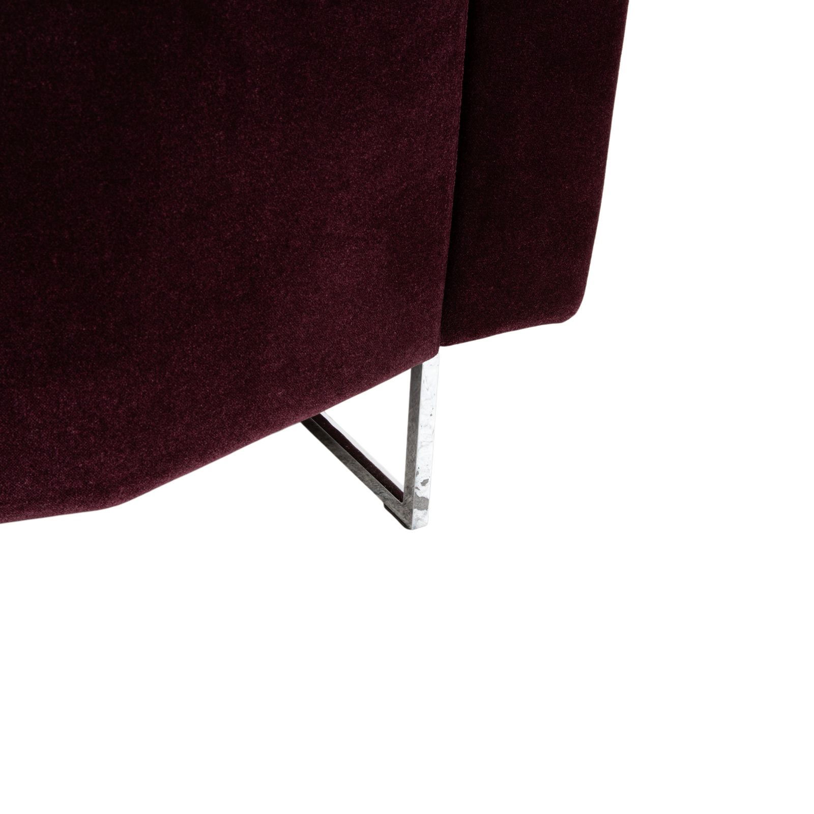Fauteuil Brühl Embrace en tissu, chrome, velours, velvet, violet, aubergine, fonction manuelle photo vintage
