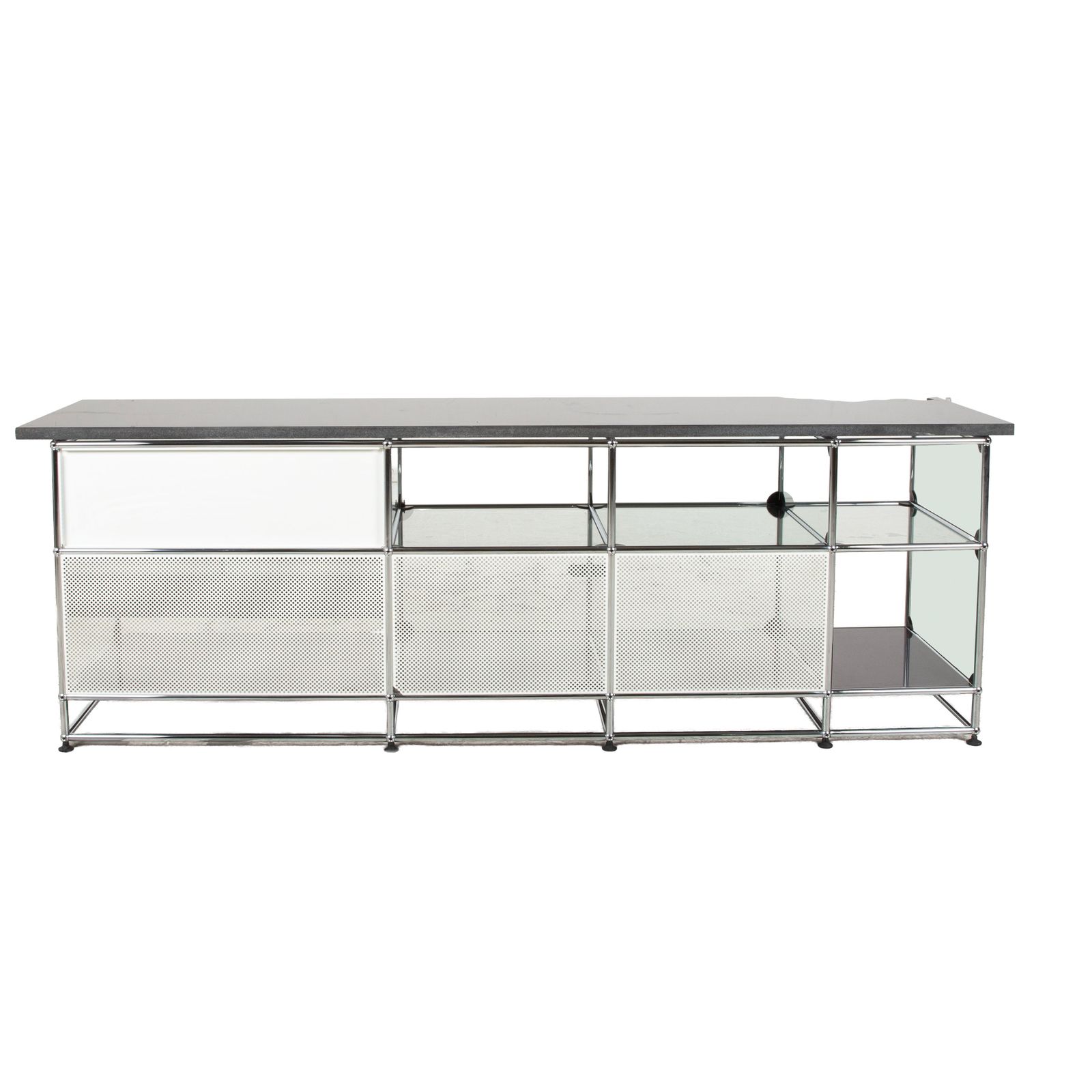 photo for sale Buffet USM Haller noir, plateau en granit sur mesure
