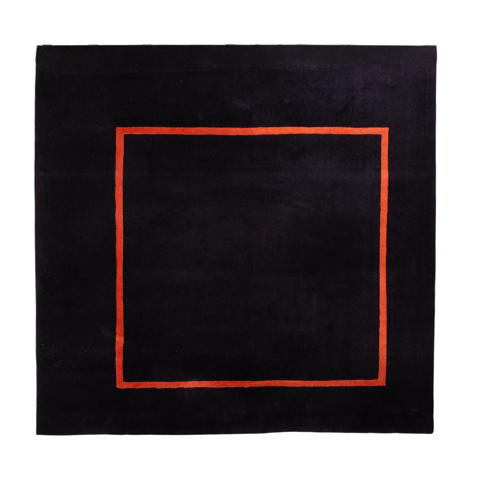 Tapis Jab Anstoetz Frame en laine, noir/orange, 200 x 200 cm