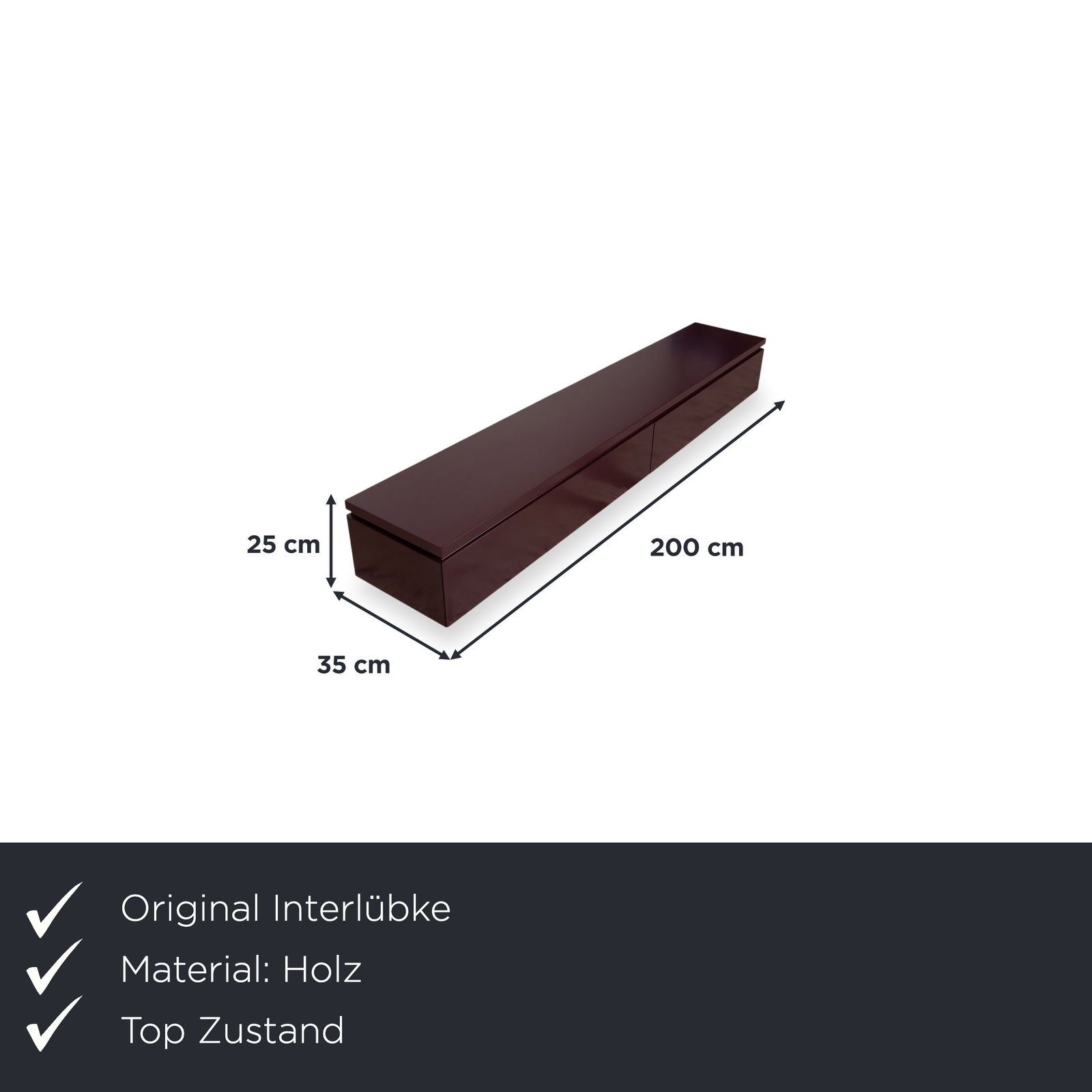 Interlübke Cube Dressoir Paars Aubergine Wandgemonteerde Plank photo furniture