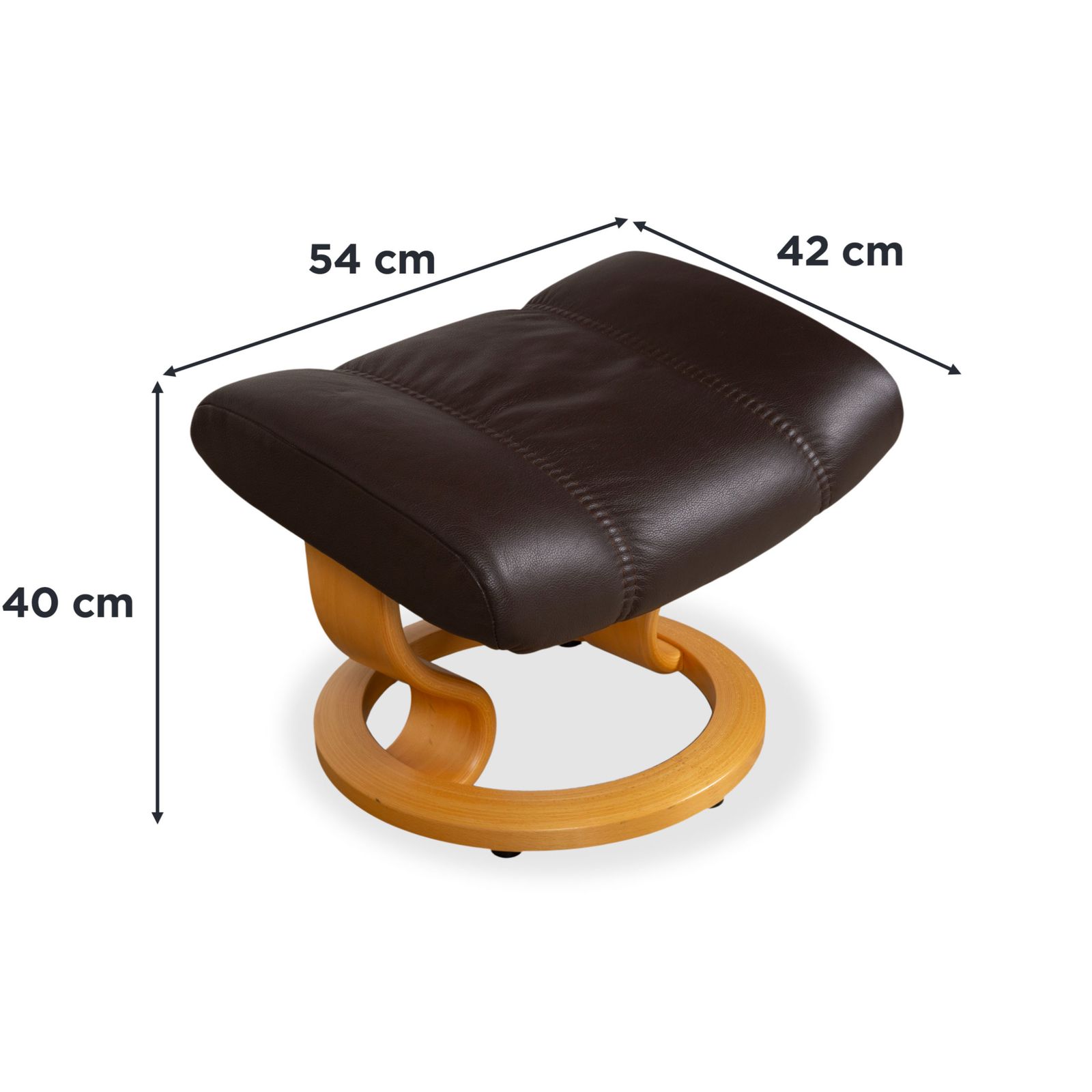 Stressless Consul Fauteuil Set, Leer en Hout, Bruin Mokka, met Kantelfunctie photo for sale