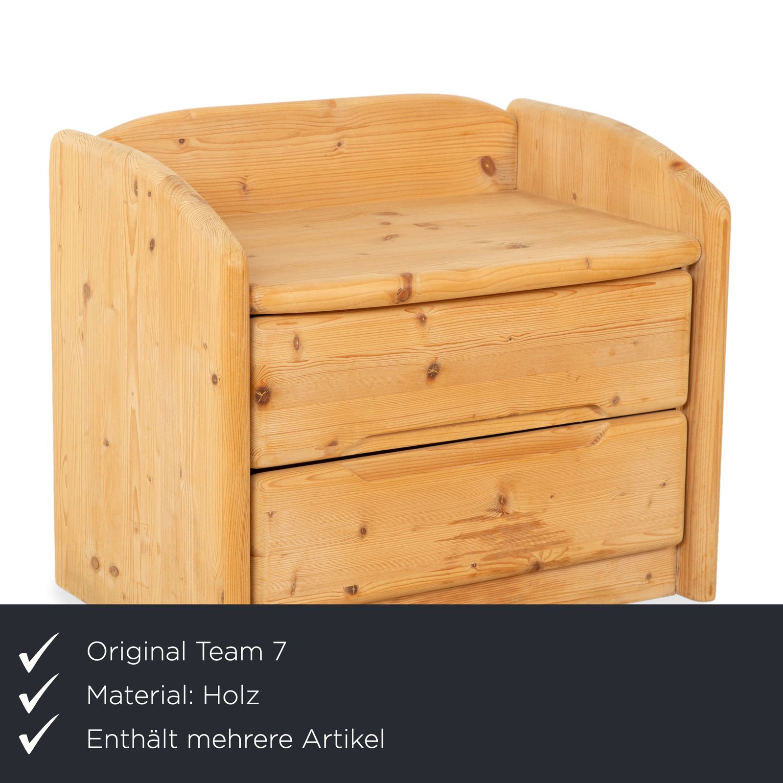 Team7 Wood 2x Nightstand Table Brown photo for sale