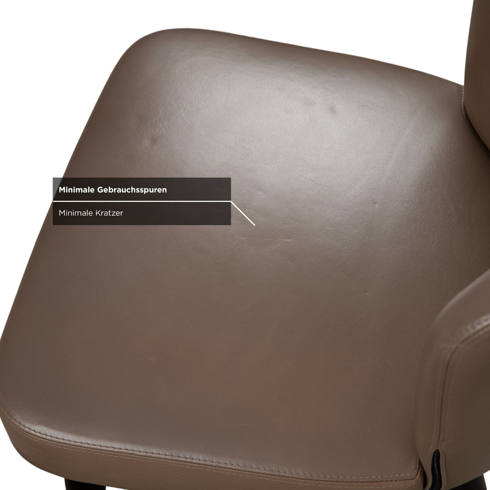 Chaise de salle à manger Minotti Aston en cuir marron photo vinterior