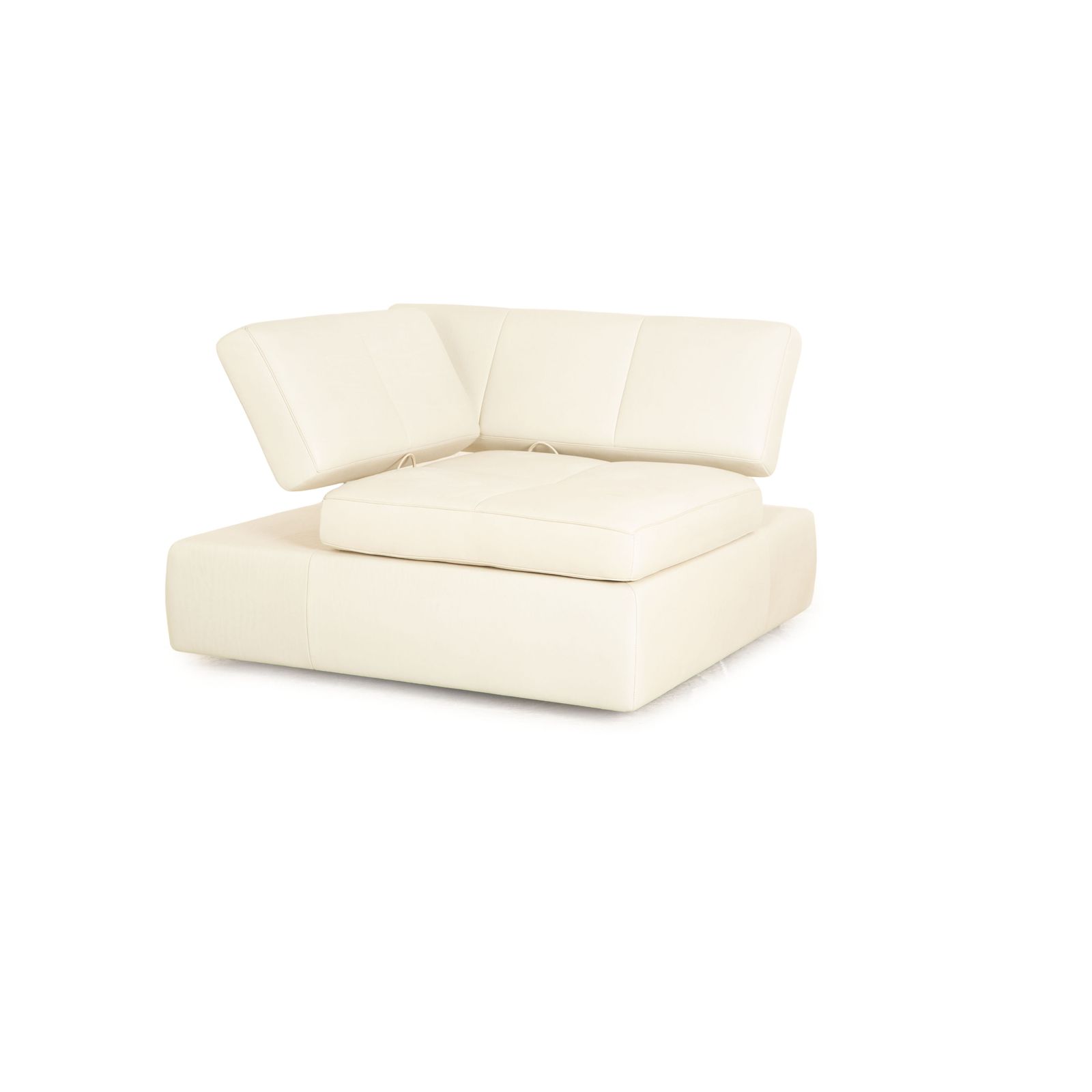 Fsm Square Up Leather Set Two Seater 2x Armchairs White Cream Beige Manual Function photo buy