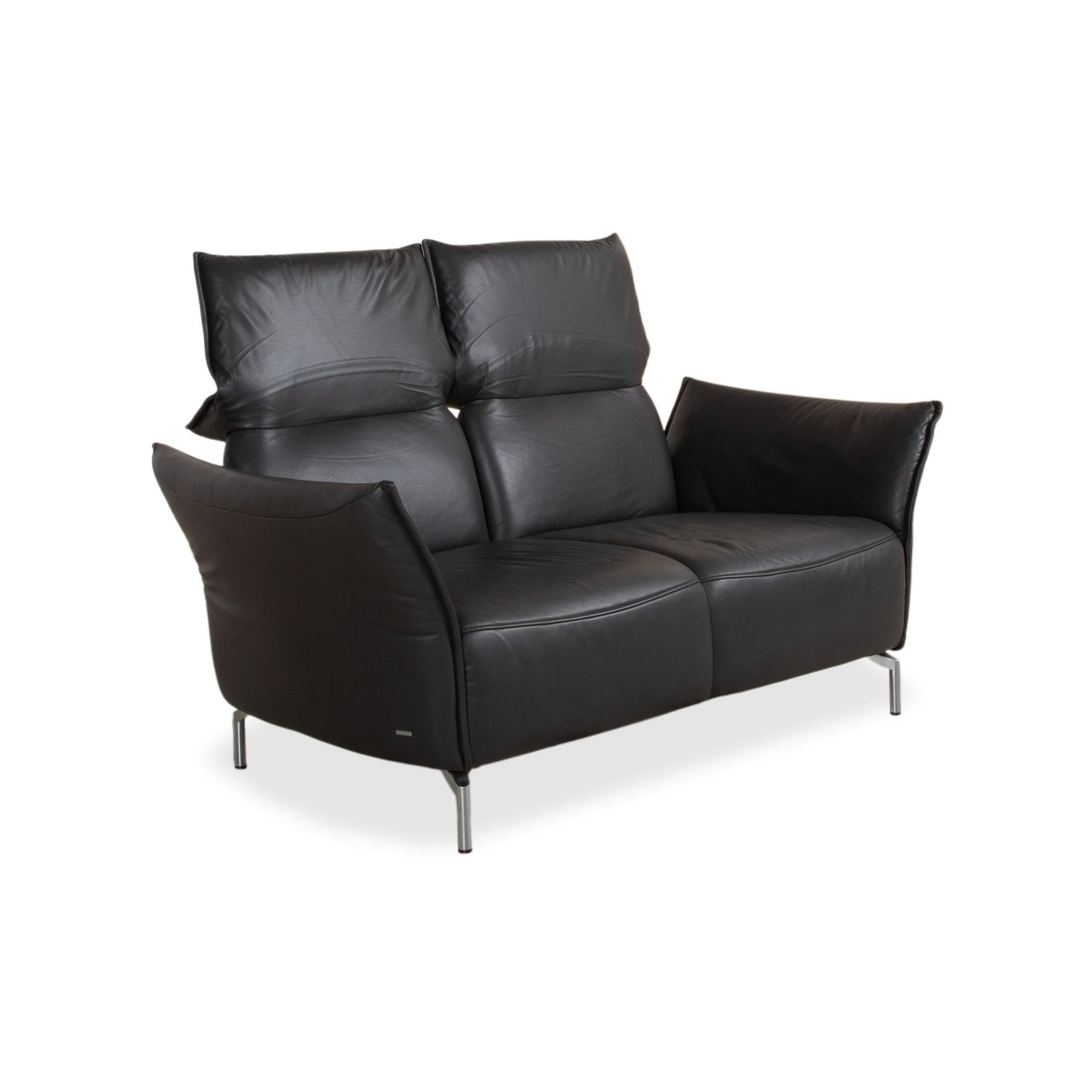 Koinor Vanda Set 2x Two Seater Leather Sofa Anthracite Manual Function photo vinterior