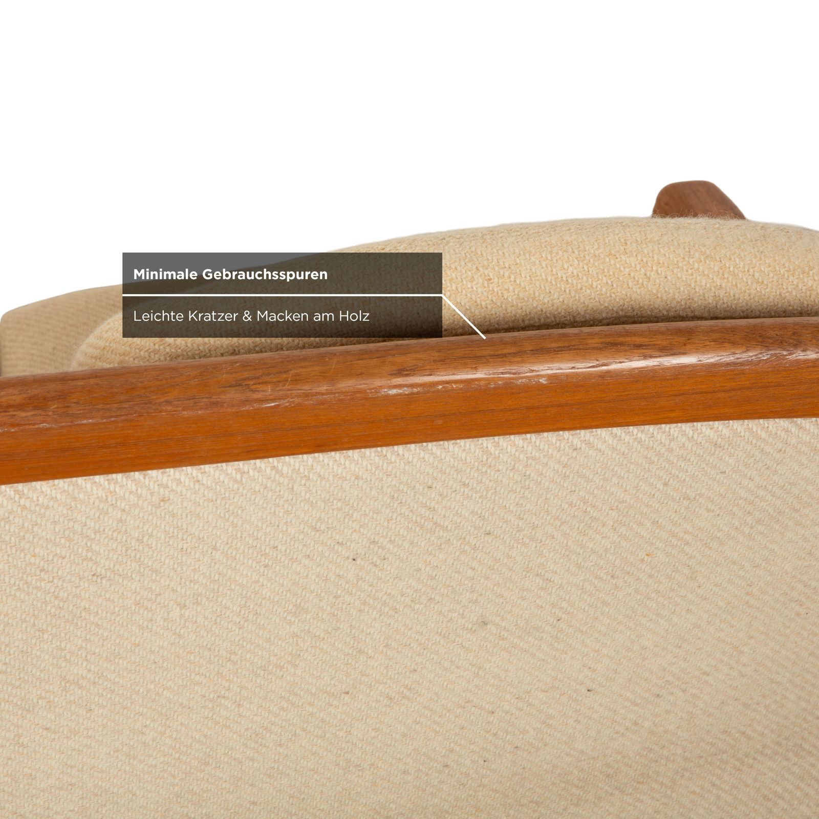Dyrlund Set 2x Tweezitter Hout Stof Bruin Beige Mid-Century photo buy