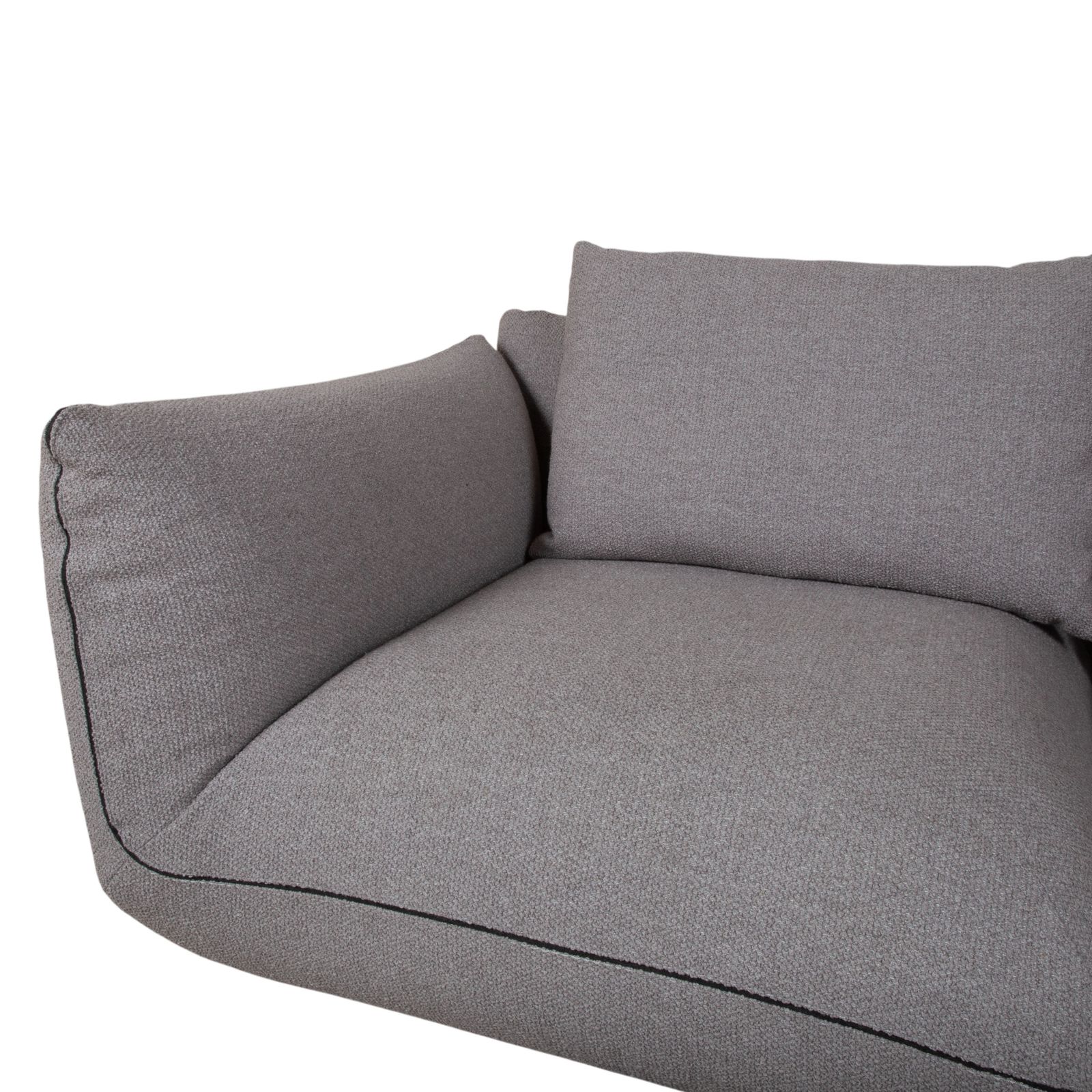 Canapé 2 places et pouf Cor Jalis en tissu gris photo vintage