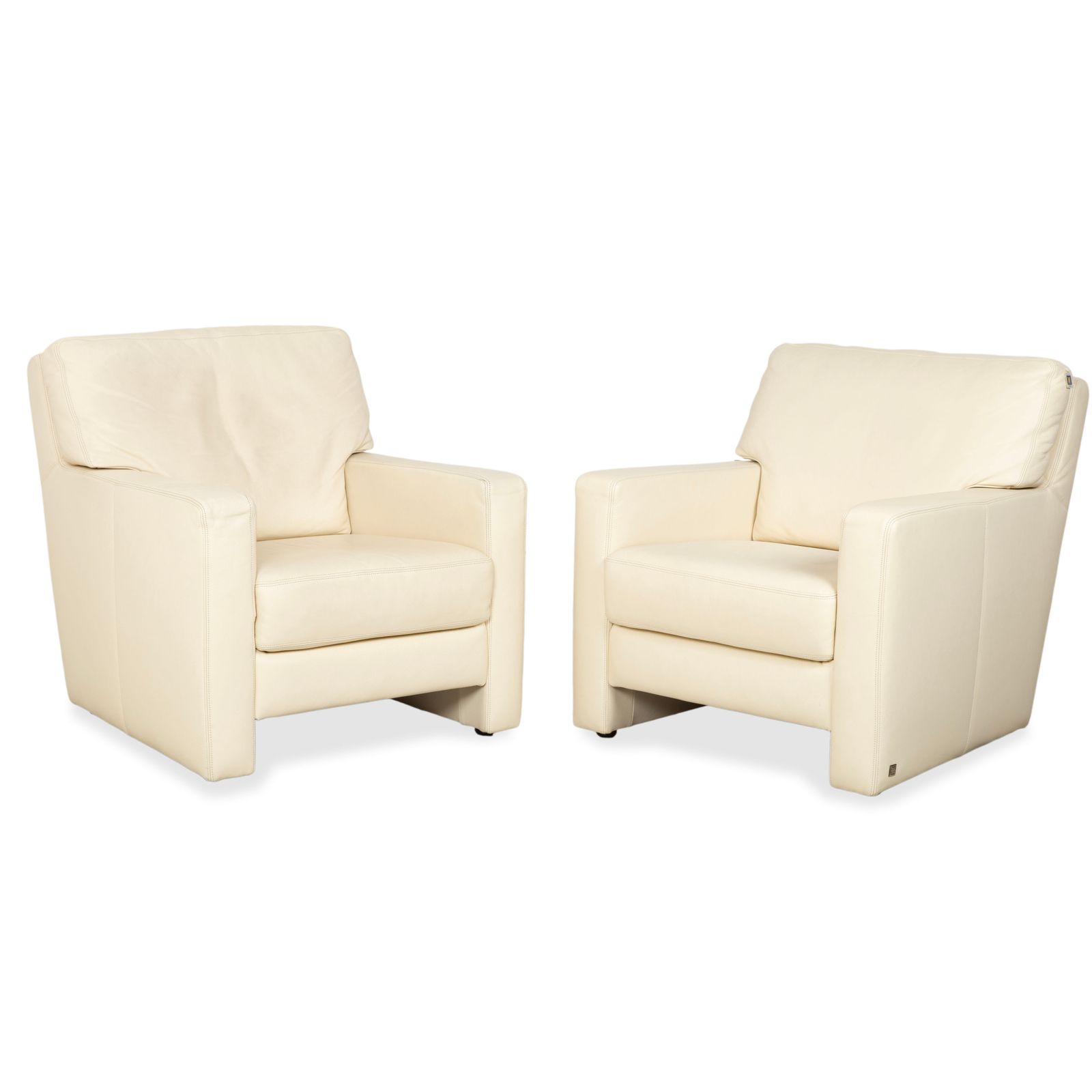 Fauteuil Musterring en cuir crème beige blanc cassé