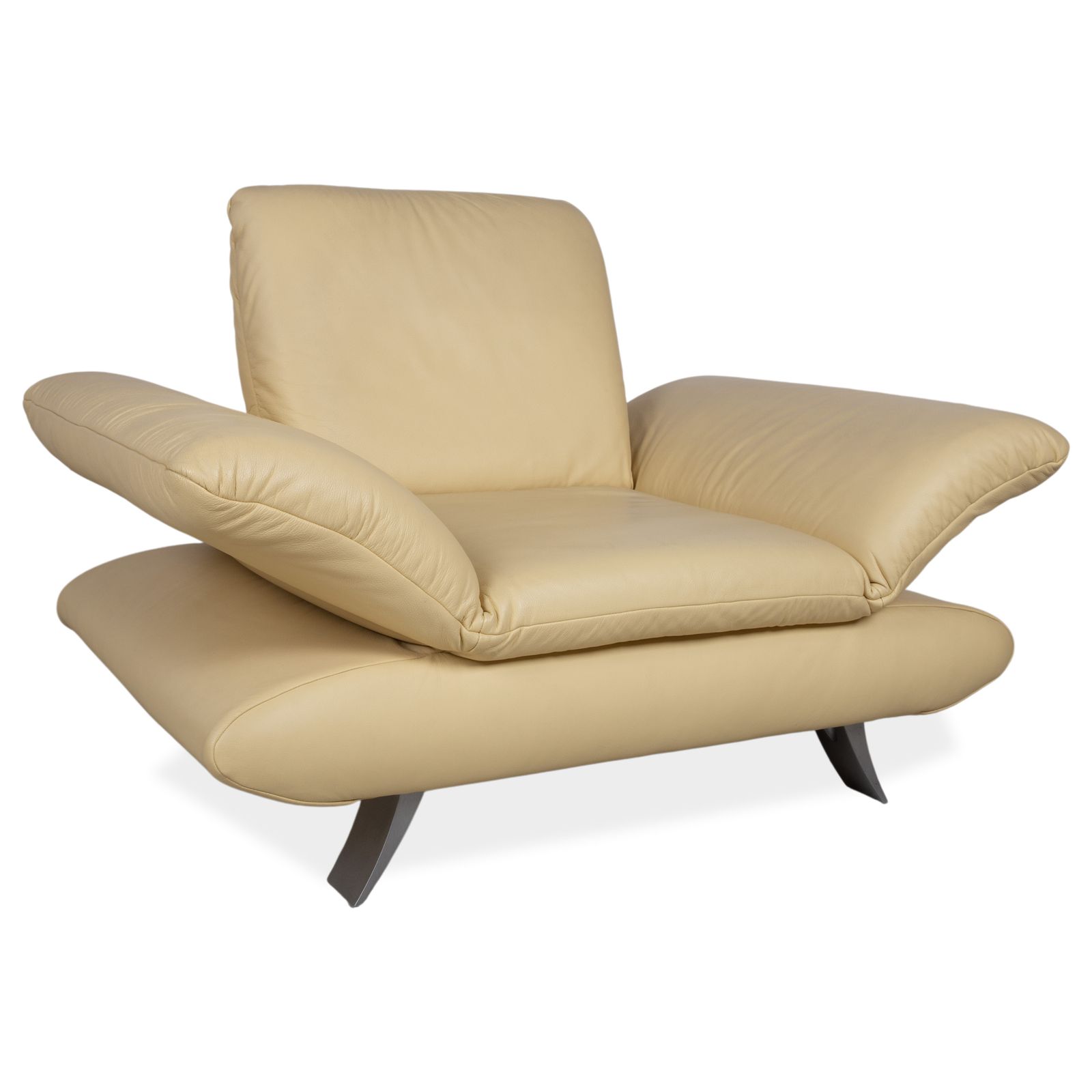 Ensemble Koinor Rossini 3 places et 2 fauteuils en cuir jaune, fonction manuelle photo 4133.0
