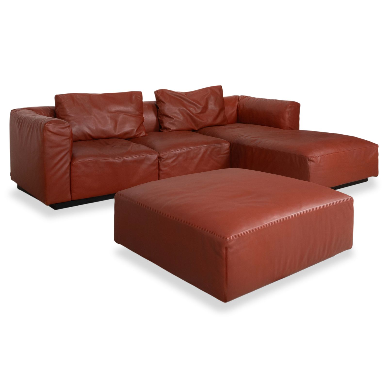 Ensemble canapé d'angle Walter Knoll Living Landscape 755 en cuir rouge terracotta