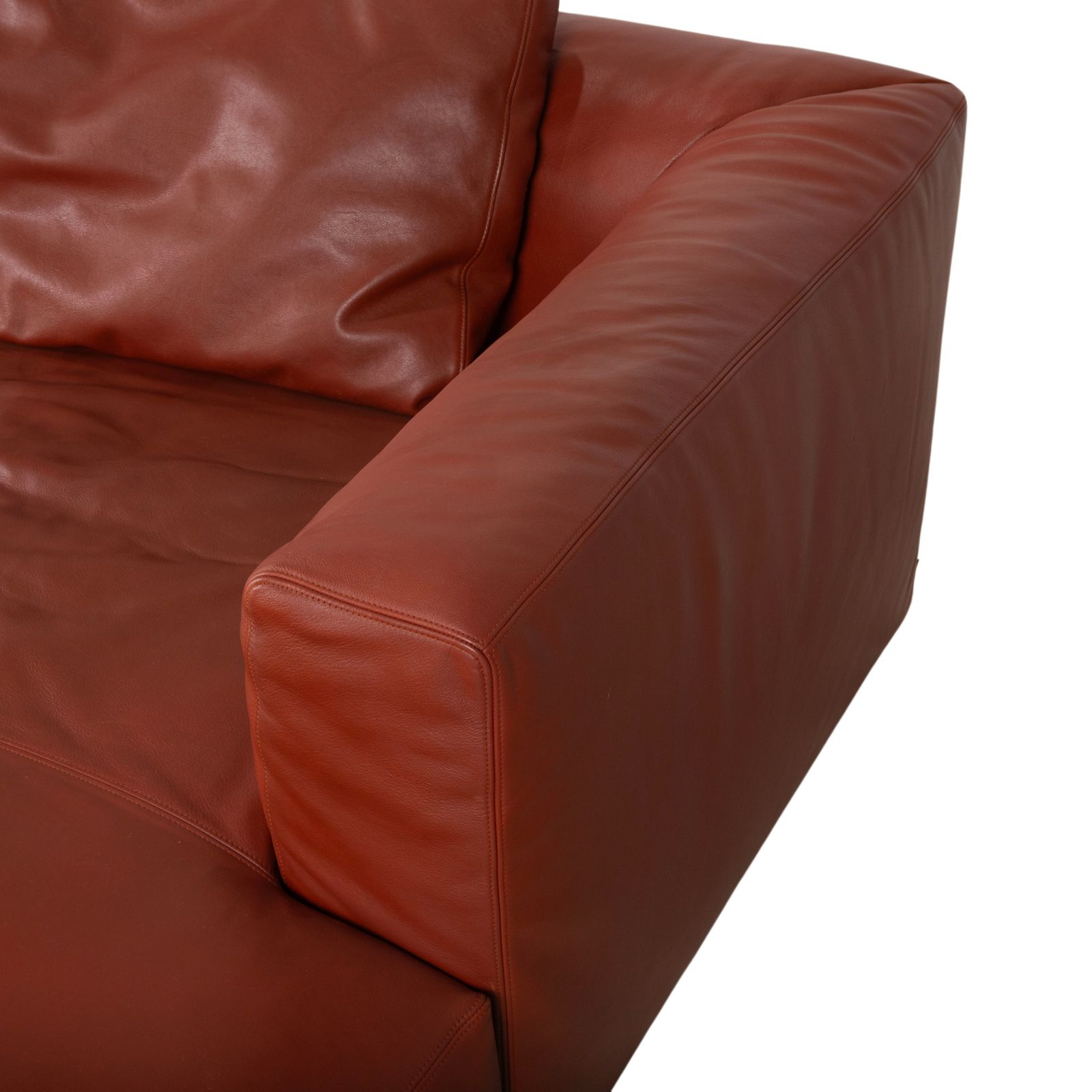 Ensemble canapé d'angle Walter Knoll Living Landscape 755 en cuir rouge terracotta photo vintage