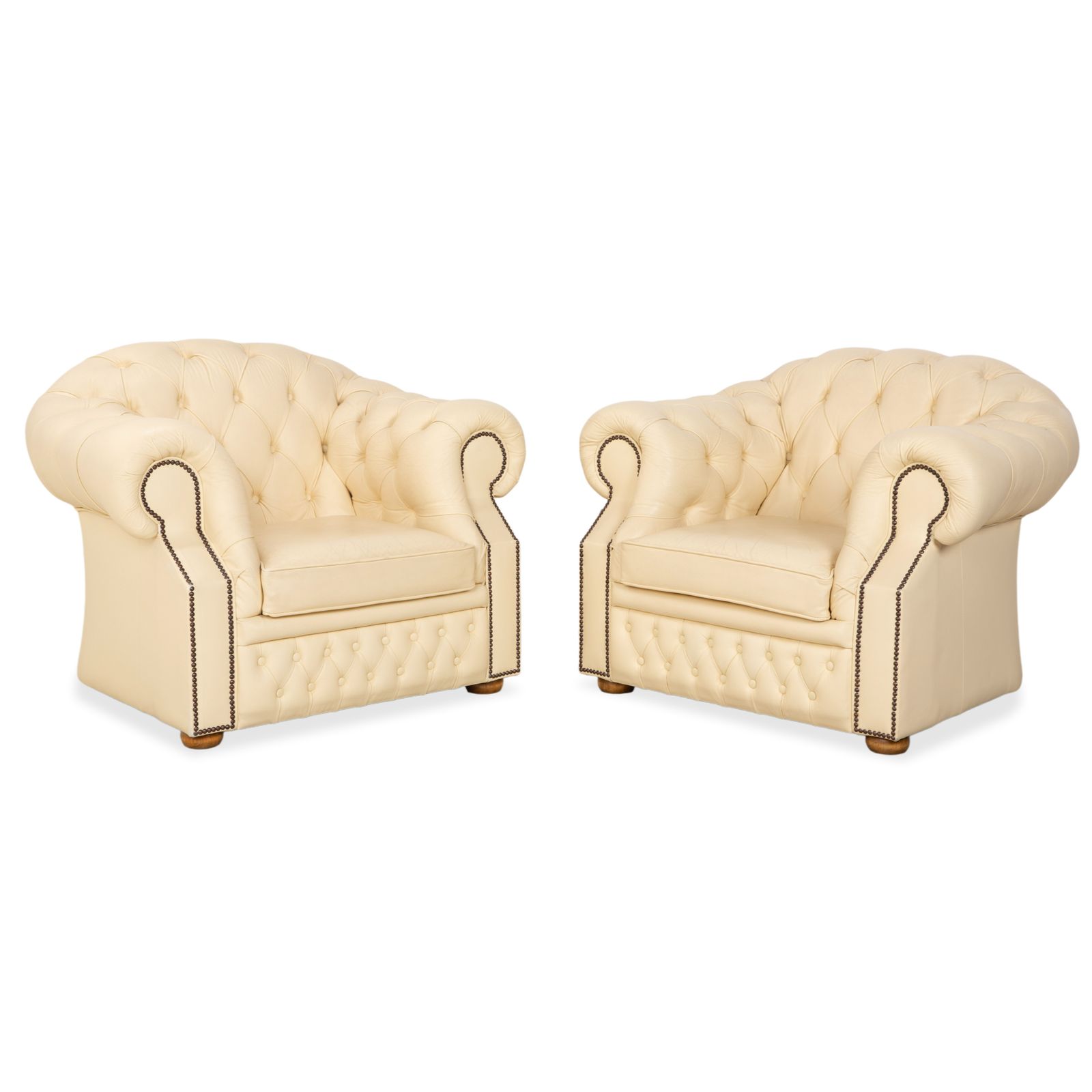 Chesterfield Centurion Leather Armchair Cream Vintage