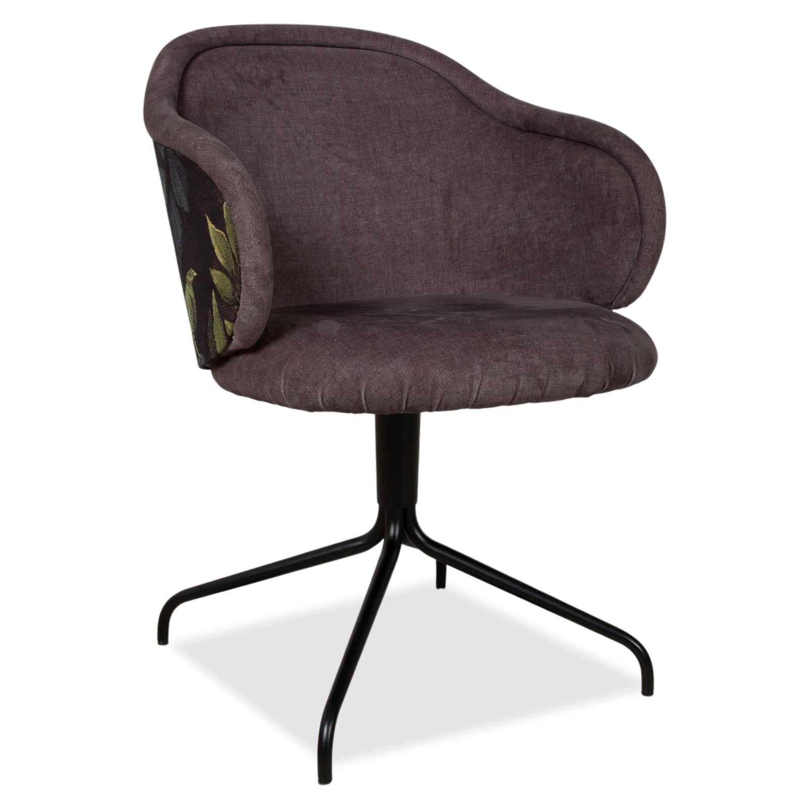 Set van 4 Freifrau Ona stoelen met bekleding en banken, bruin en grijs met patroon photo buy