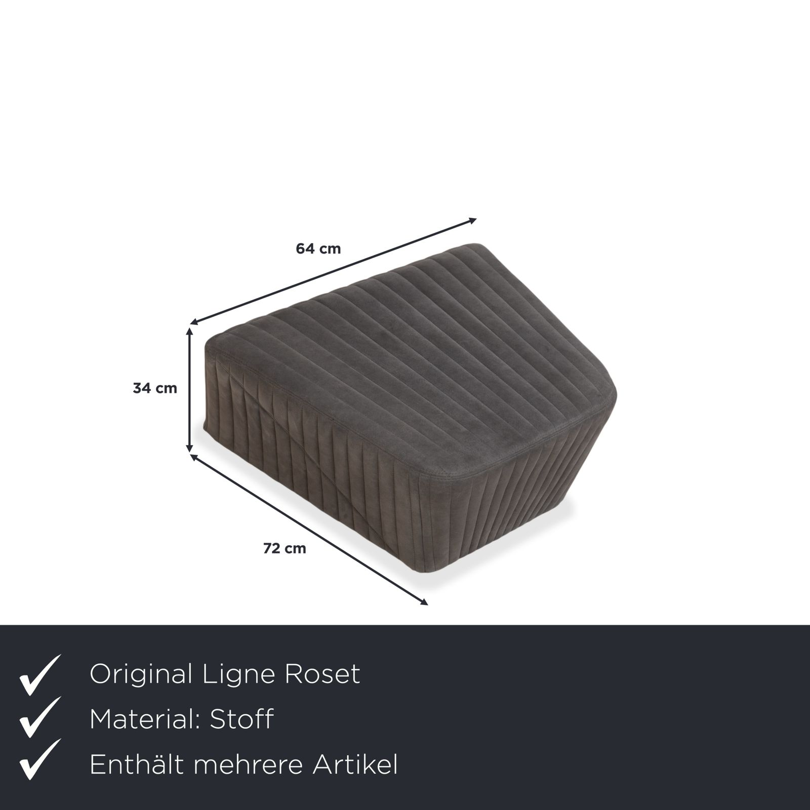 Ligne Roset Facet Fabric Fauteuil Set Grijs photo for sale