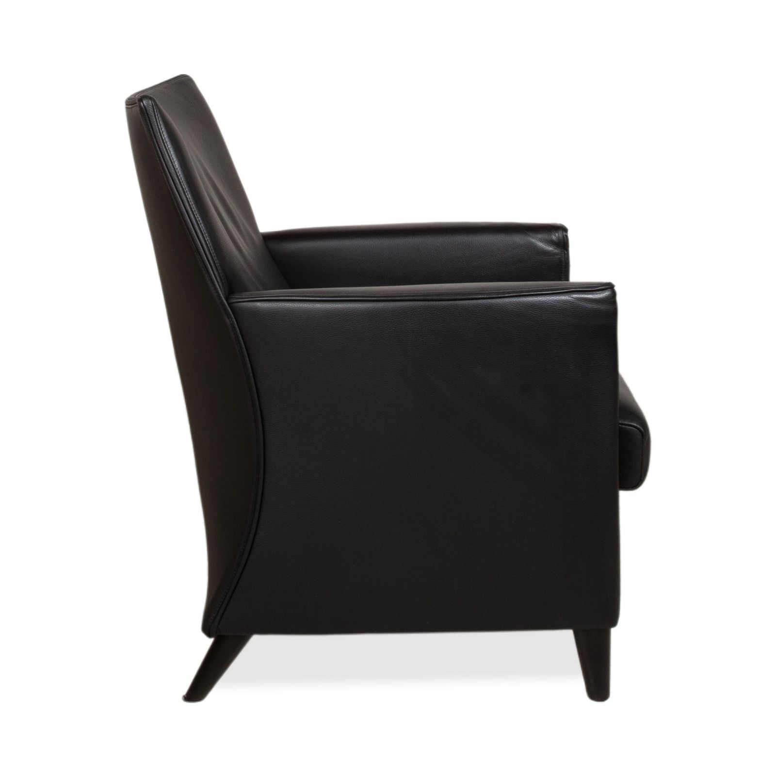 Furniture Wittmann Set Of 2 Leather Armchairs In Black photo