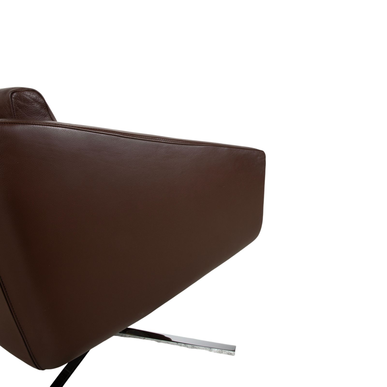Fsm Pavo Leather Chrome Armchair Set Brown Manual Function Reclining Function photo buy