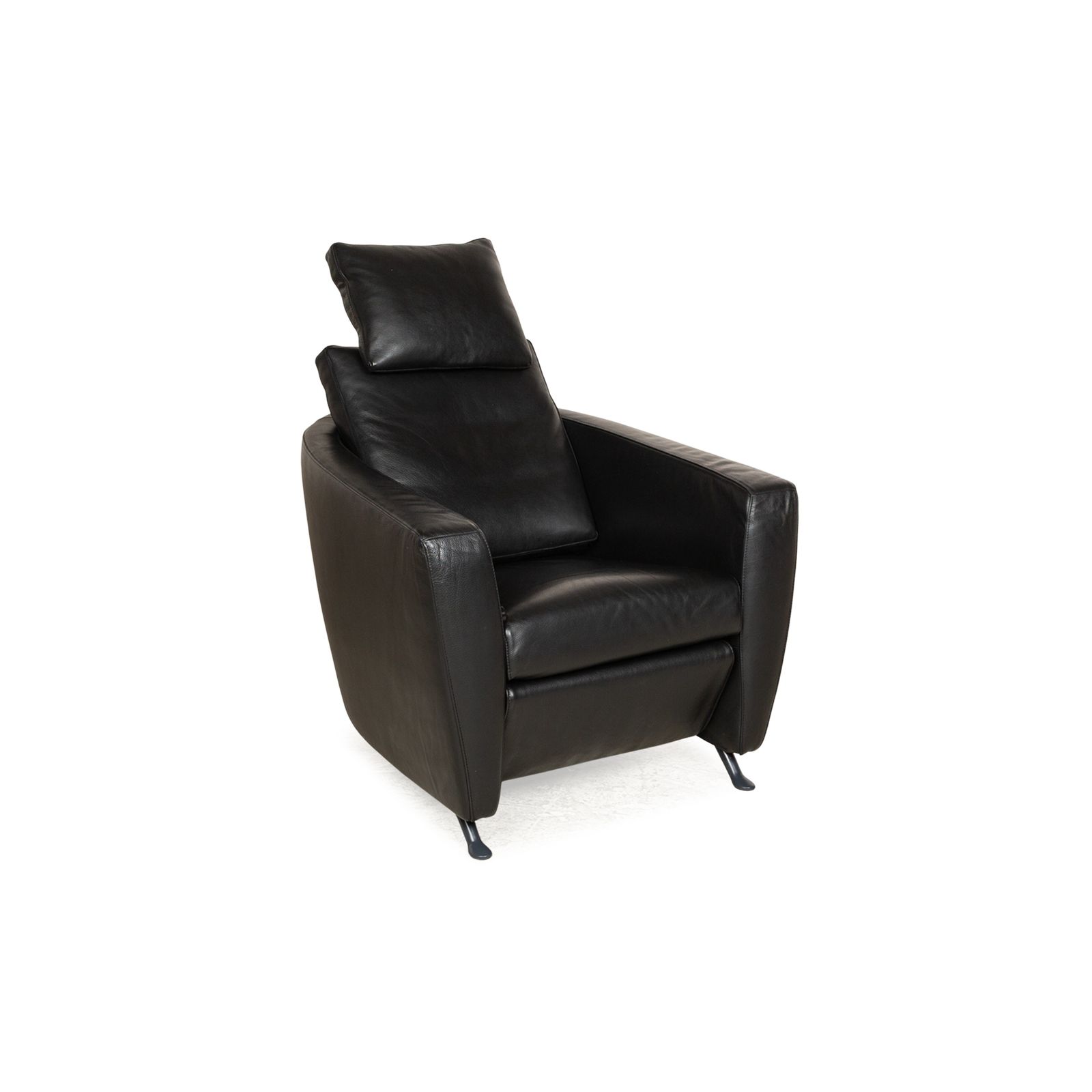 Mobilier Ensemble de fauteuils FSM Sesame en cuir noir, fonction relaxation manuelle photo