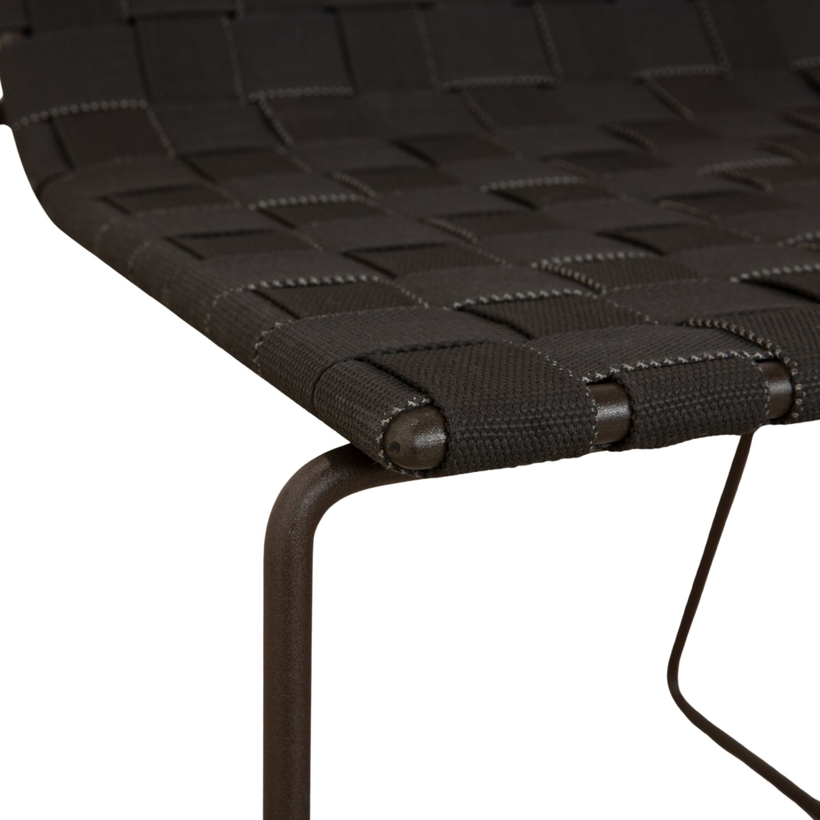 Andreu World Trenza Metal Stool Dark Grey Anthracite Brown Wicker photo Furniture