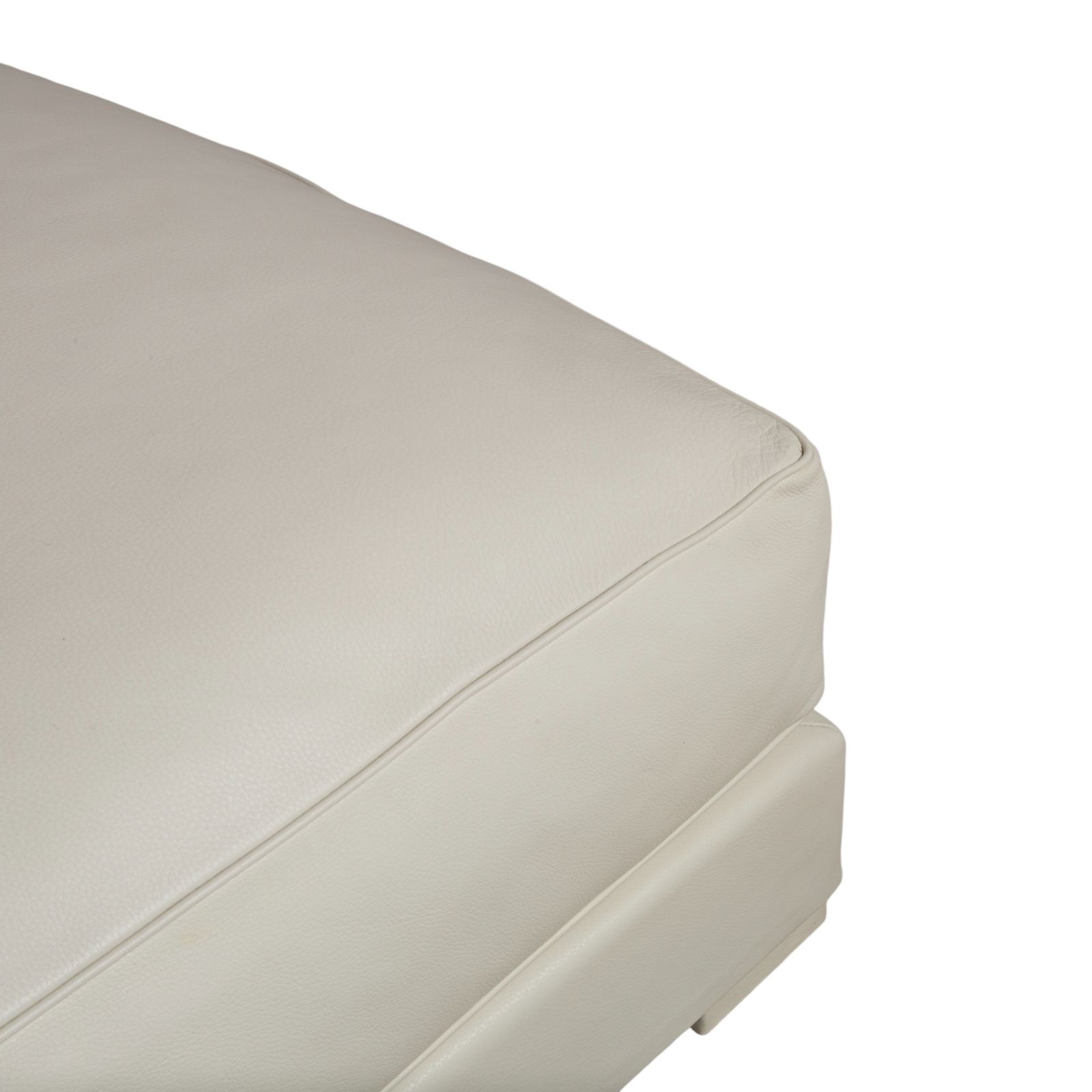 Furniture Baxter Leather Set Corner Couch Ottoman White Cream photo