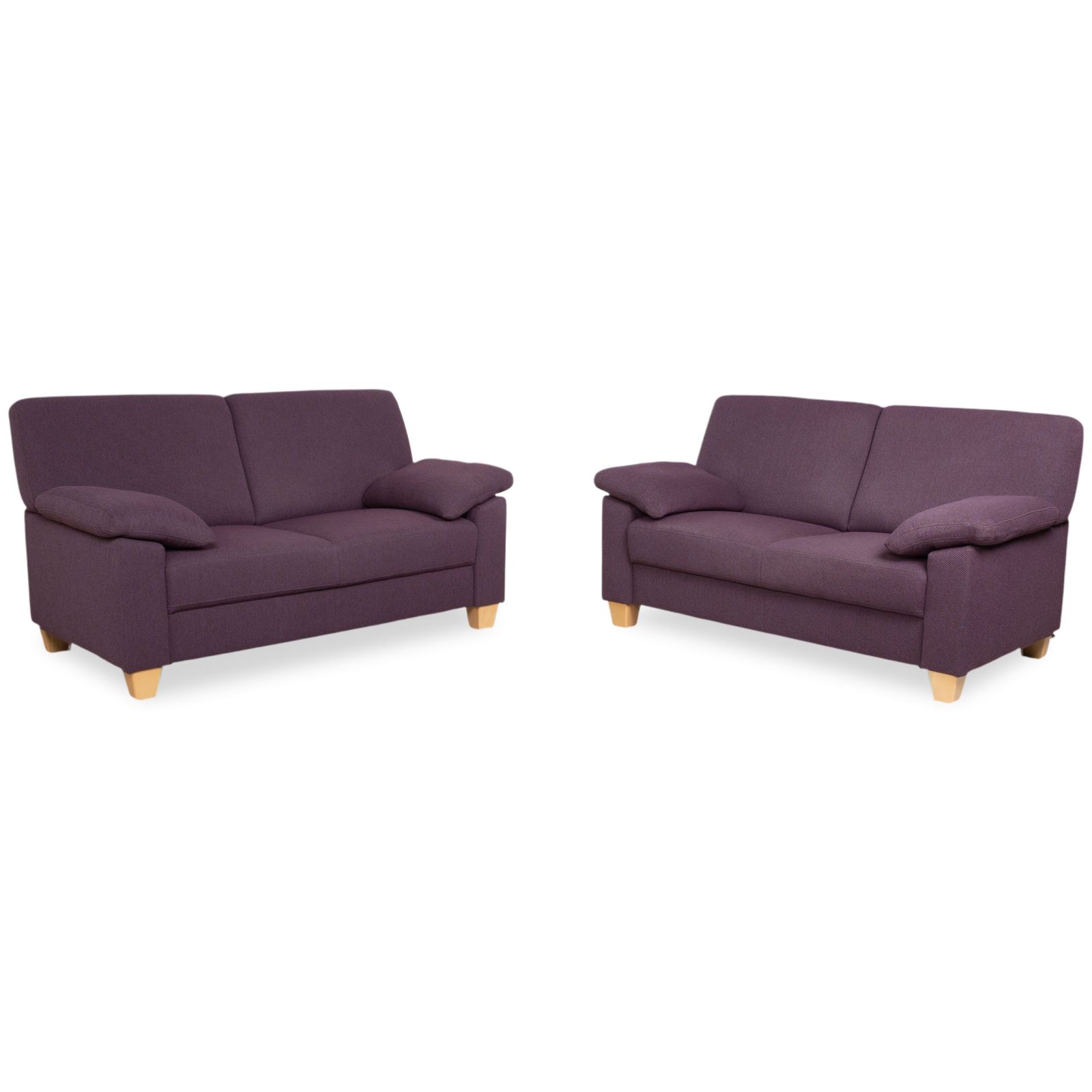 Ewald Schillig Flex Plus Set Fabric 2x Two Seater Violet Purple Sofa