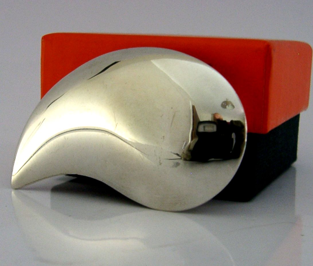 Coupe-papier / presse-papiers en argent massif sterling, Londres 1990, 22 g photo furniture
