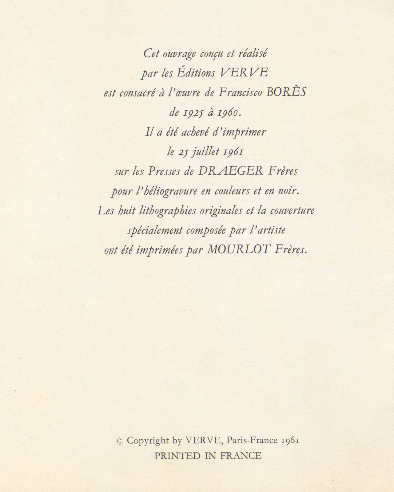 Gelimiteerde editie lithografie uit de jaren 1960 van Francisco Borès photo Kunst