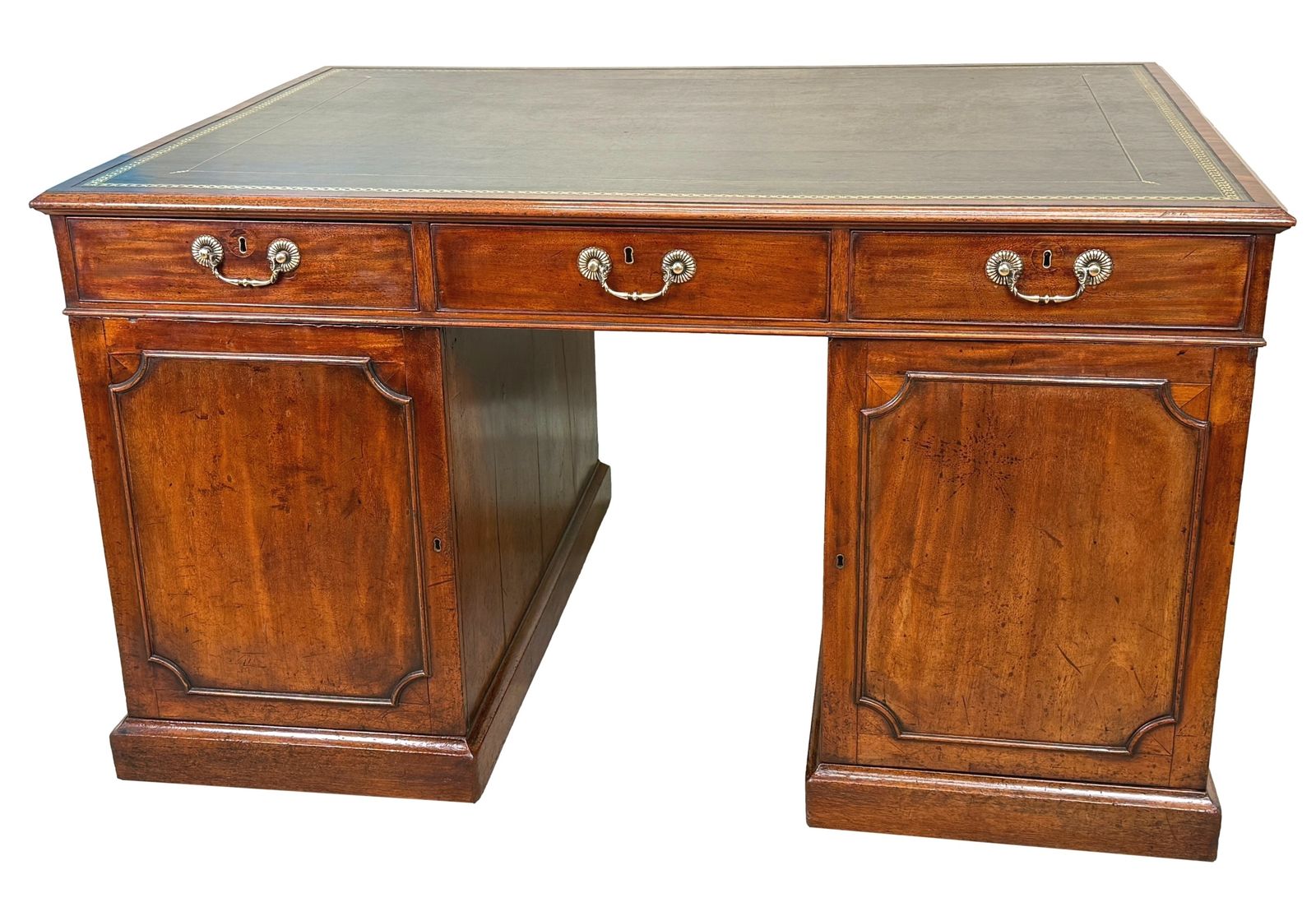 18th Century Georgian Mahogany Pedestal Partners Desk, Chippendale Period (England, Circa 1770) photo buy