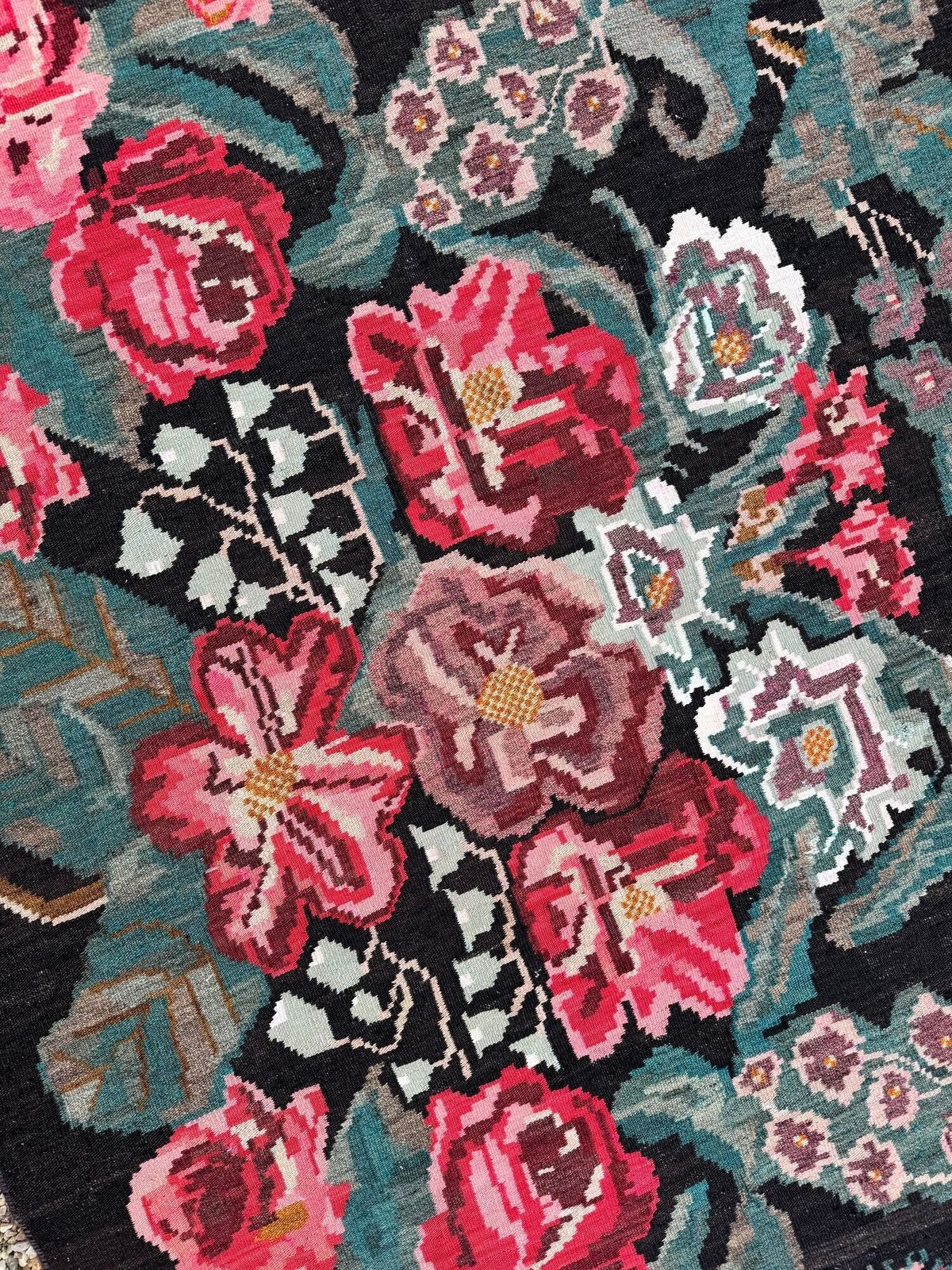 Textiel Vintage Bessarabian Kilim 2,21m X 1,30m photo