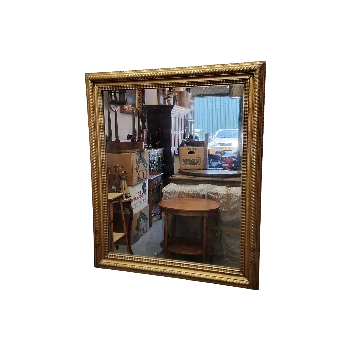 Miroir d'époque français à cadre ondulé doré, fin XIXe siècle photo furniture