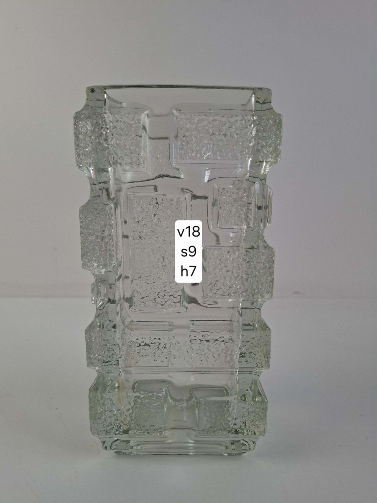 Vase en verre « Brickwork » Rudolfova Huť, par Jiří Zejmon, 1969, Tchécoslovaquie photo Décoration