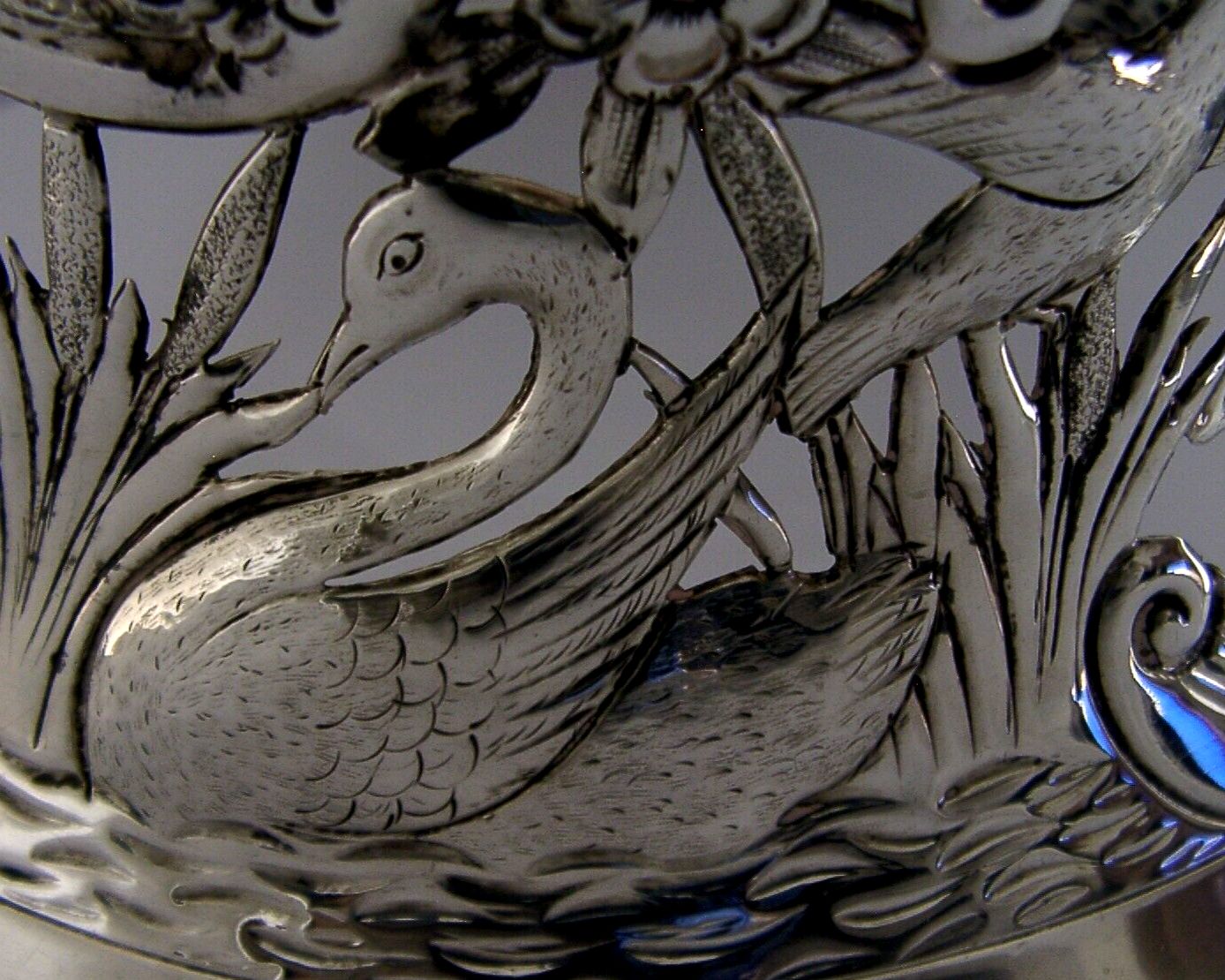 Porte-plat d'époque en argent sterling 925, armoiries de la famille Jennens, 352 g, 1908 photo 1100.0