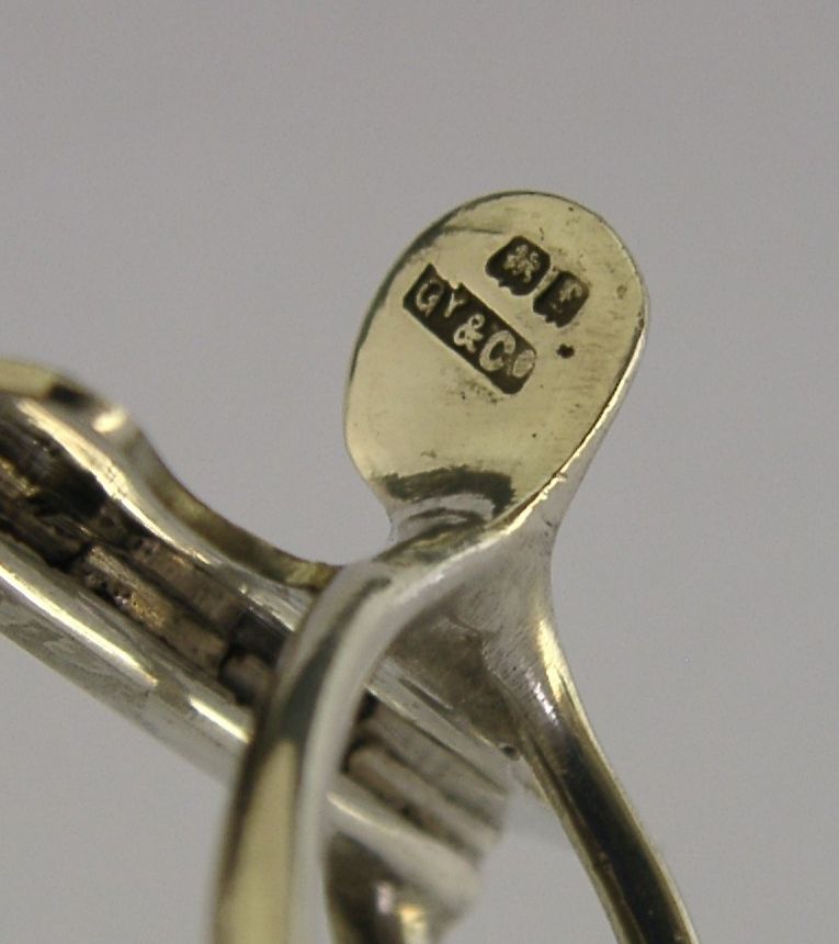 Porte-menu d'époque en argent massif sterling, forme de bréchet porte-bonheur, Birmingham 1905 photo Décoration