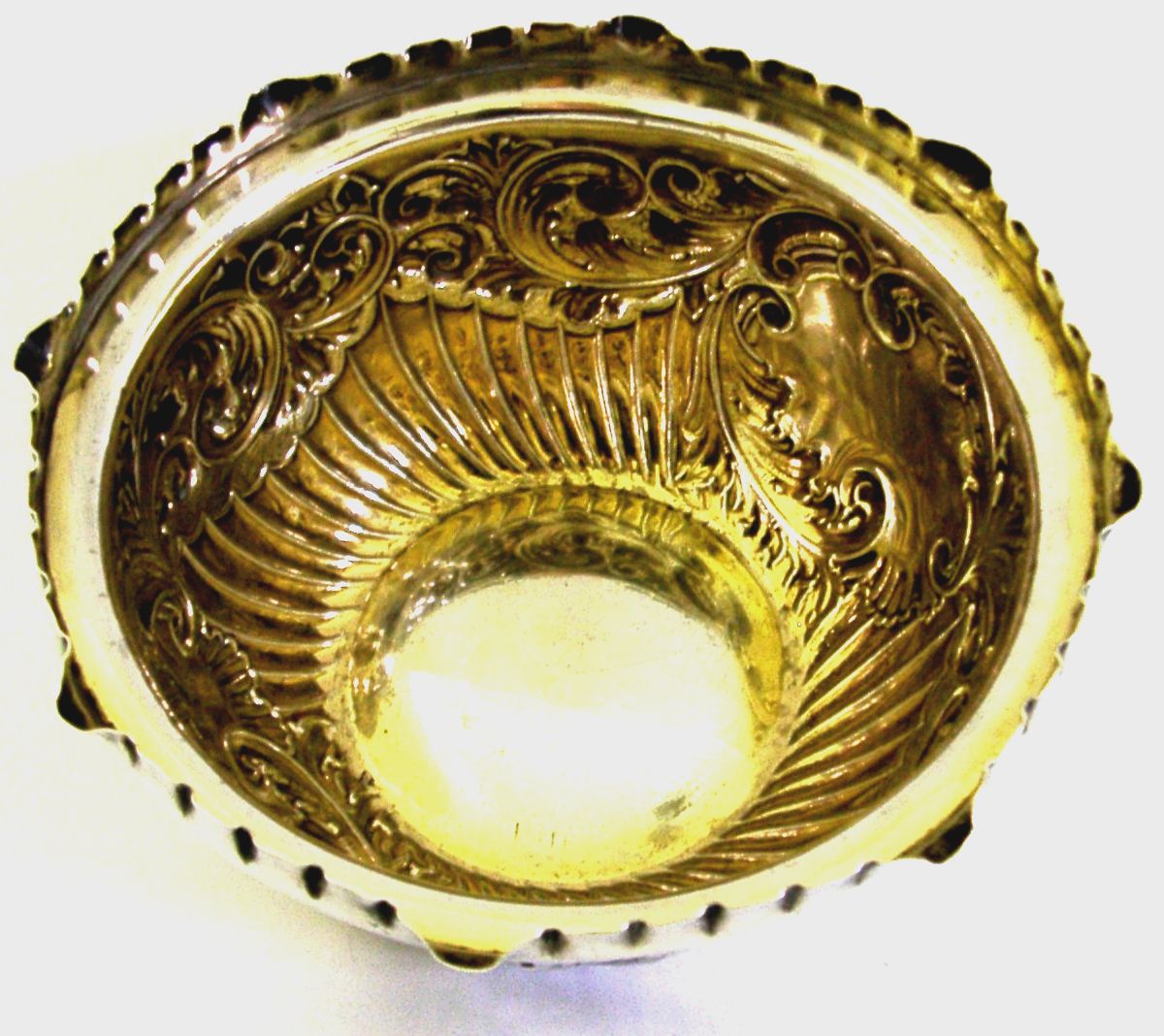 Coupe en argent massif sterling doré, époque édouardienne, Birmingham 1901, d'époque, 114 g photo furniture