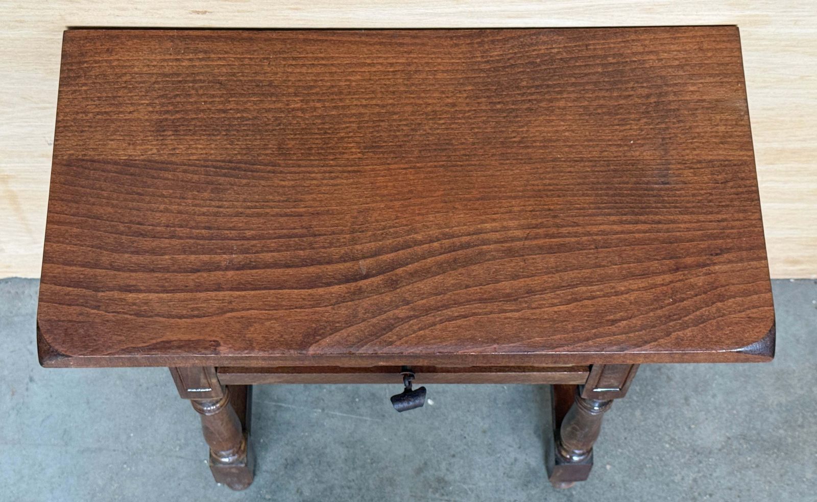 Pair Of Antique Spanish Bedside Tables In Solid Walnut With Hand Carved Drawer Fronts photo 1783.0