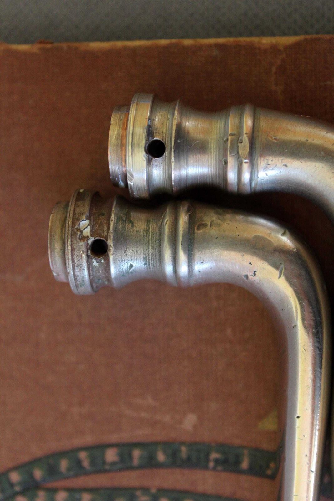 photo for sale 4 Antique Art Nouveau Chromed Brass Door Lever, Door Handles, Hardware Restoration, Door Pull, Entrance, Architectural, Geometric Bauhaus