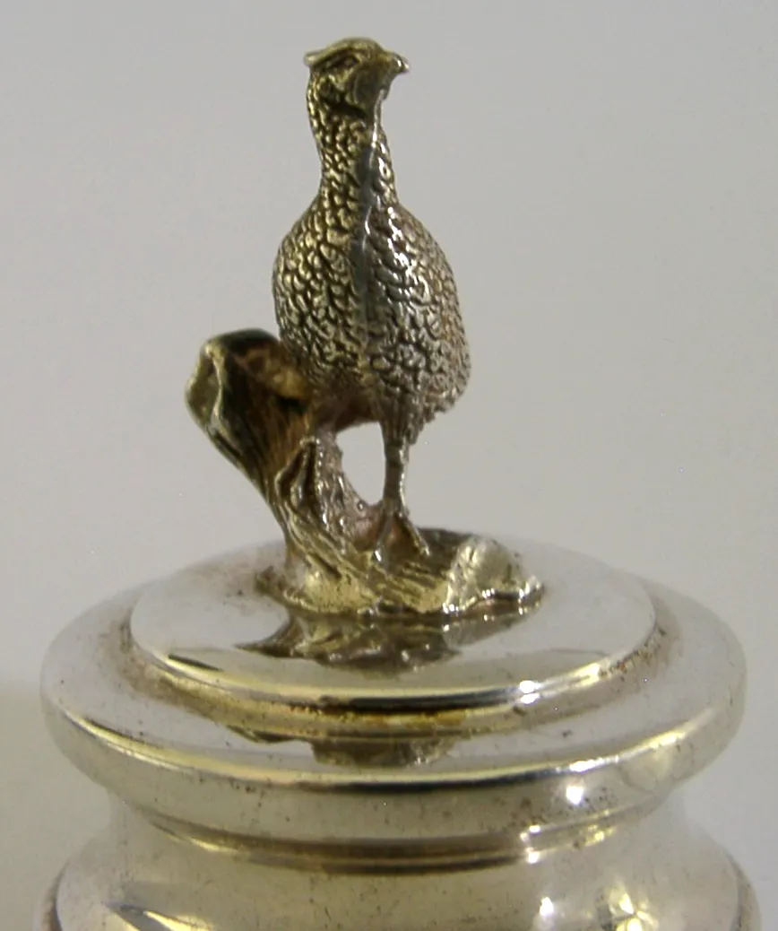 Sterling Zilveren Fazant Figuur Presse-papier 2000 Bureauobject Dier Vogel photo Woonaccessoires
