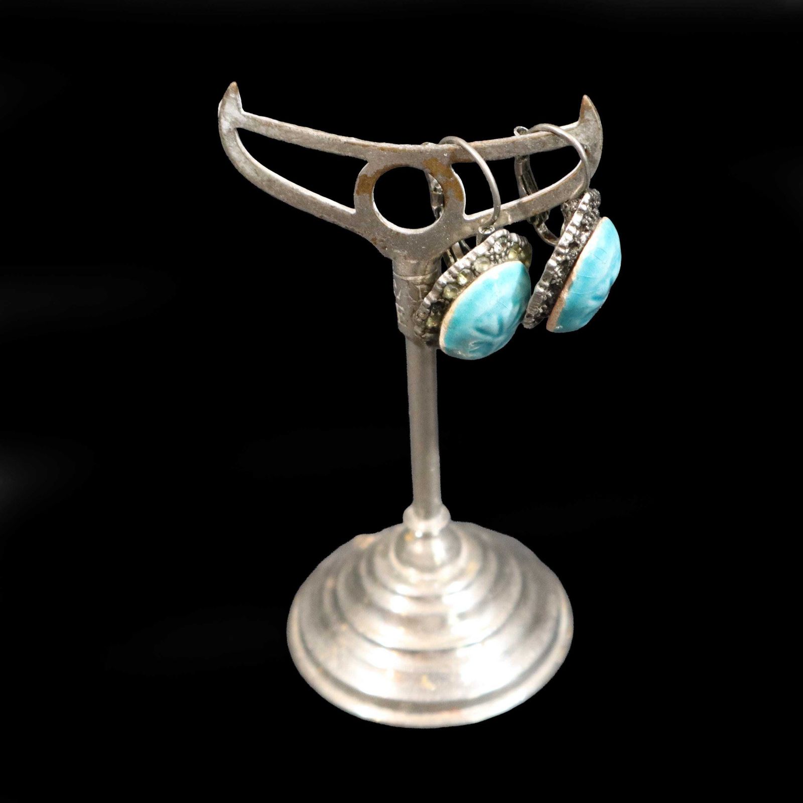 Woonaccessoires Antiek Frans sieradenstandaard set voor oorbellen, set van 2, Siegel Paris Lamachineabr photo