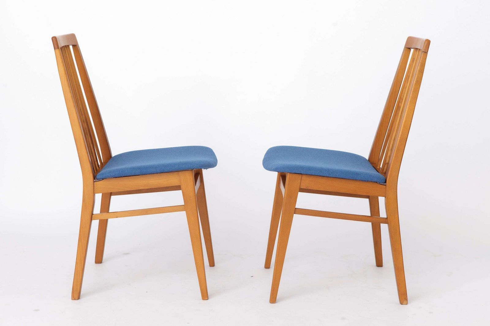 photo furniture Set Of 6 German Dining Chairs, 1960s | Solid Beech Mid Century Chairs | Newly Upholstered