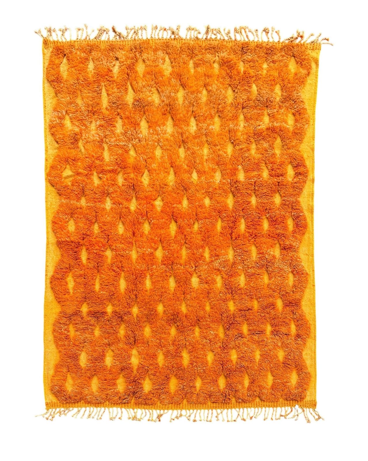 Oranje Marokkaans vloerkleed 200x300 cm, authentiek Marokkaans vloerkleed, Berber tapijt, wollen vloerkleed, handgemaakt vloerkleed, Beni Ourain stijl, vloerkleed photo furniture