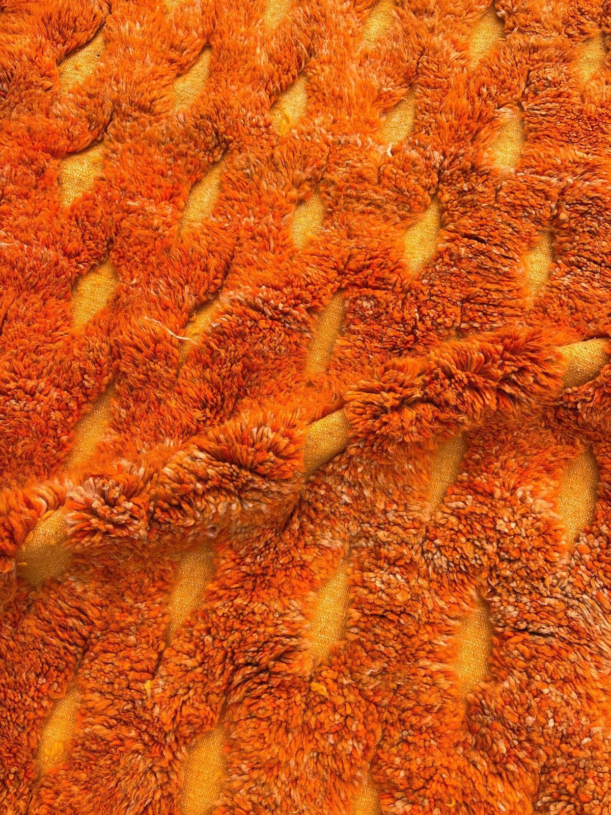 Oranje Marokkaans vloerkleed 200x300 cm, authentiek Marokkaans vloerkleed, Berber tapijt, wollen vloerkleed, handgemaakt vloerkleed, Beni Ourain stijl, vloerkleed photo buy